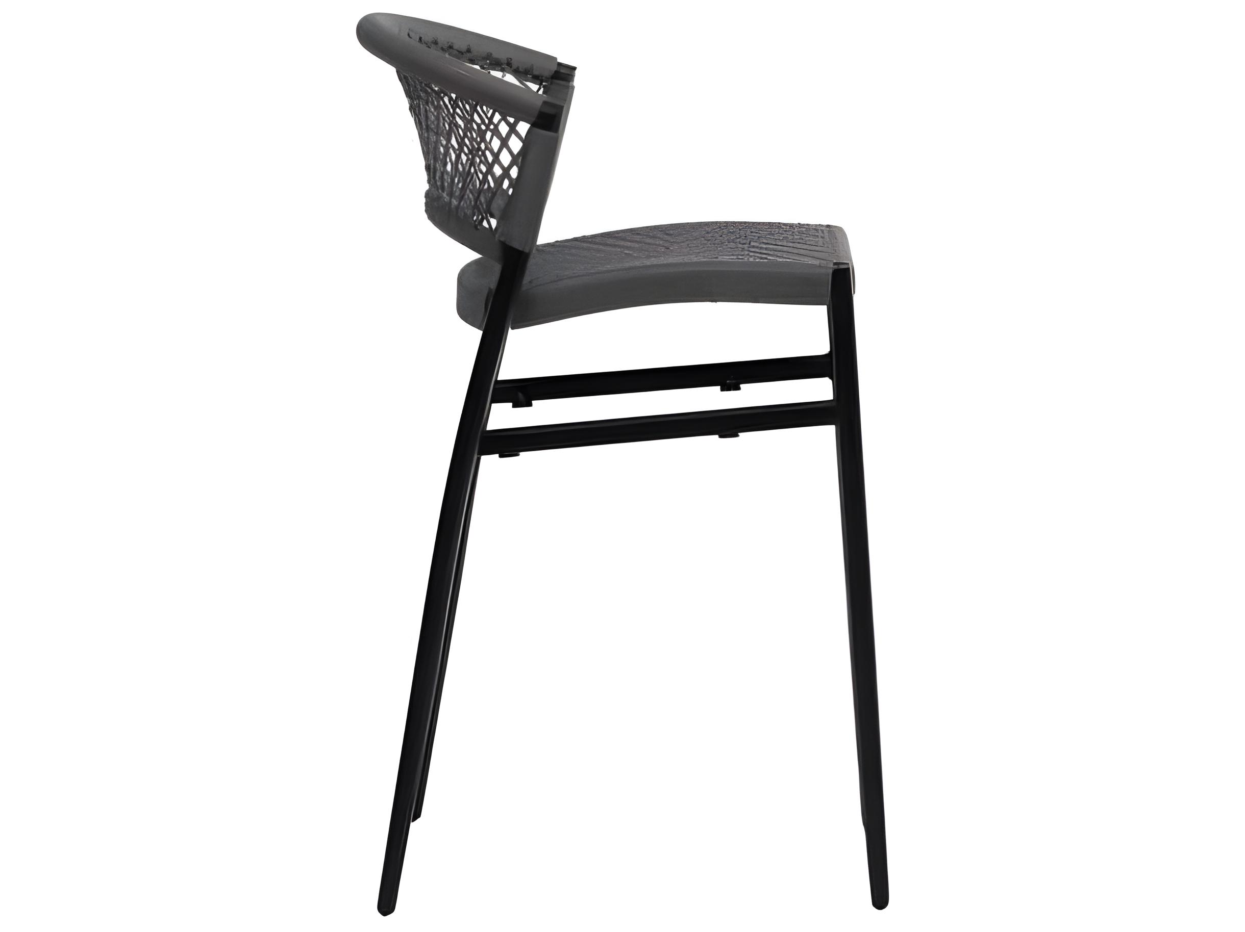 Ratana Ria Silver Black Aluminum Rope Bar Stool