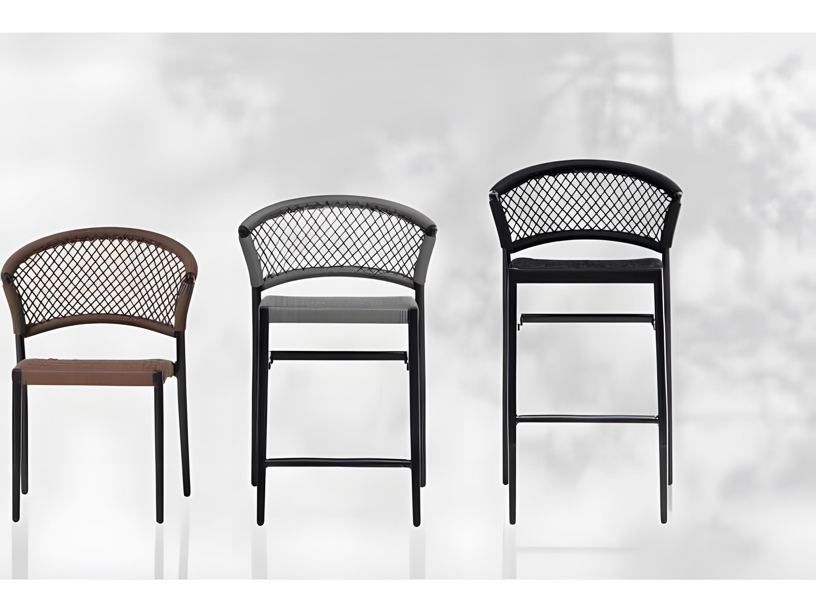 Ratana Ria Silver Black Aluminum Strap Dining Chair