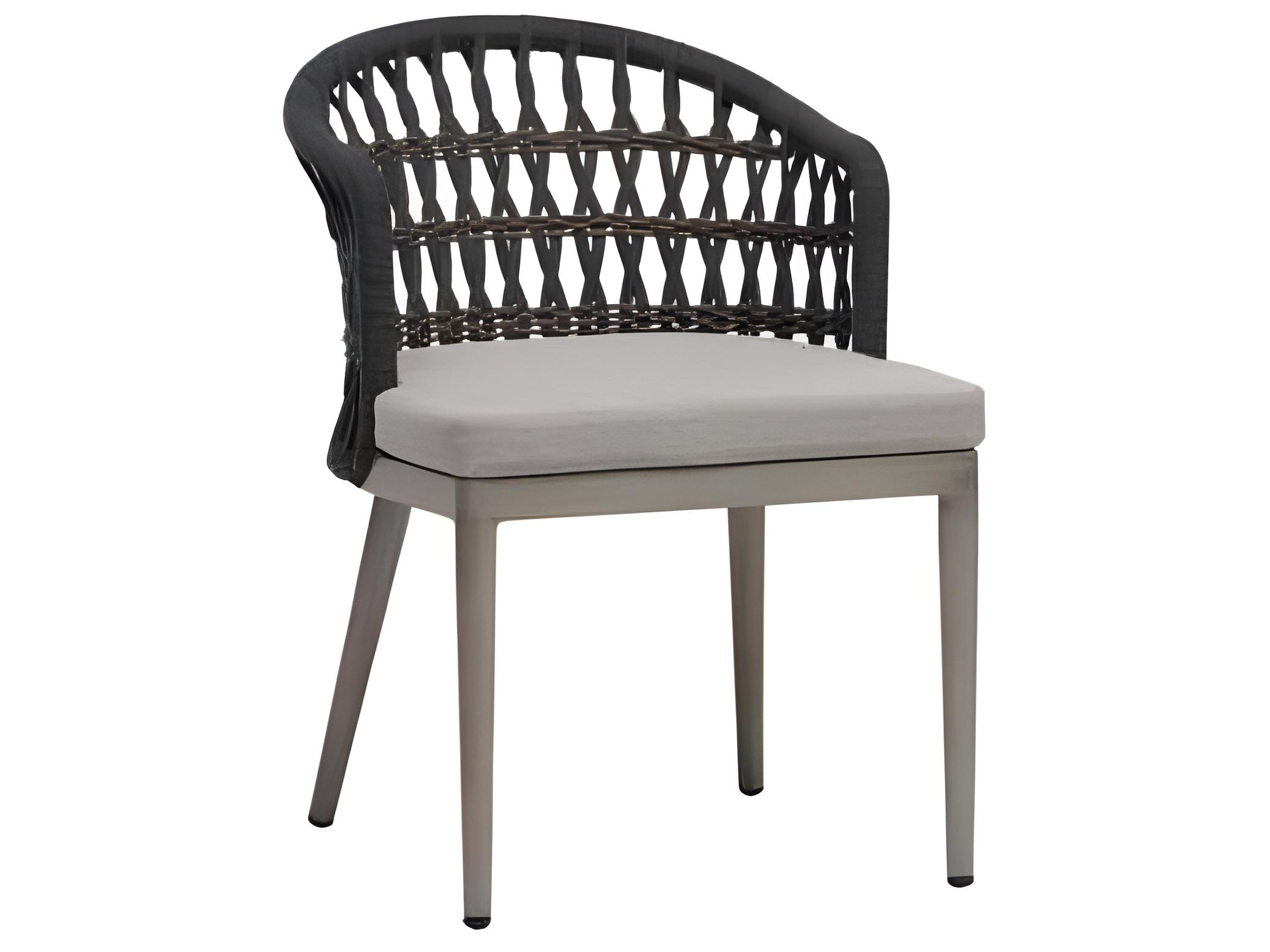 Ratana Coconut Grove Silver Pearl Aluminum Cushion Dining Chair