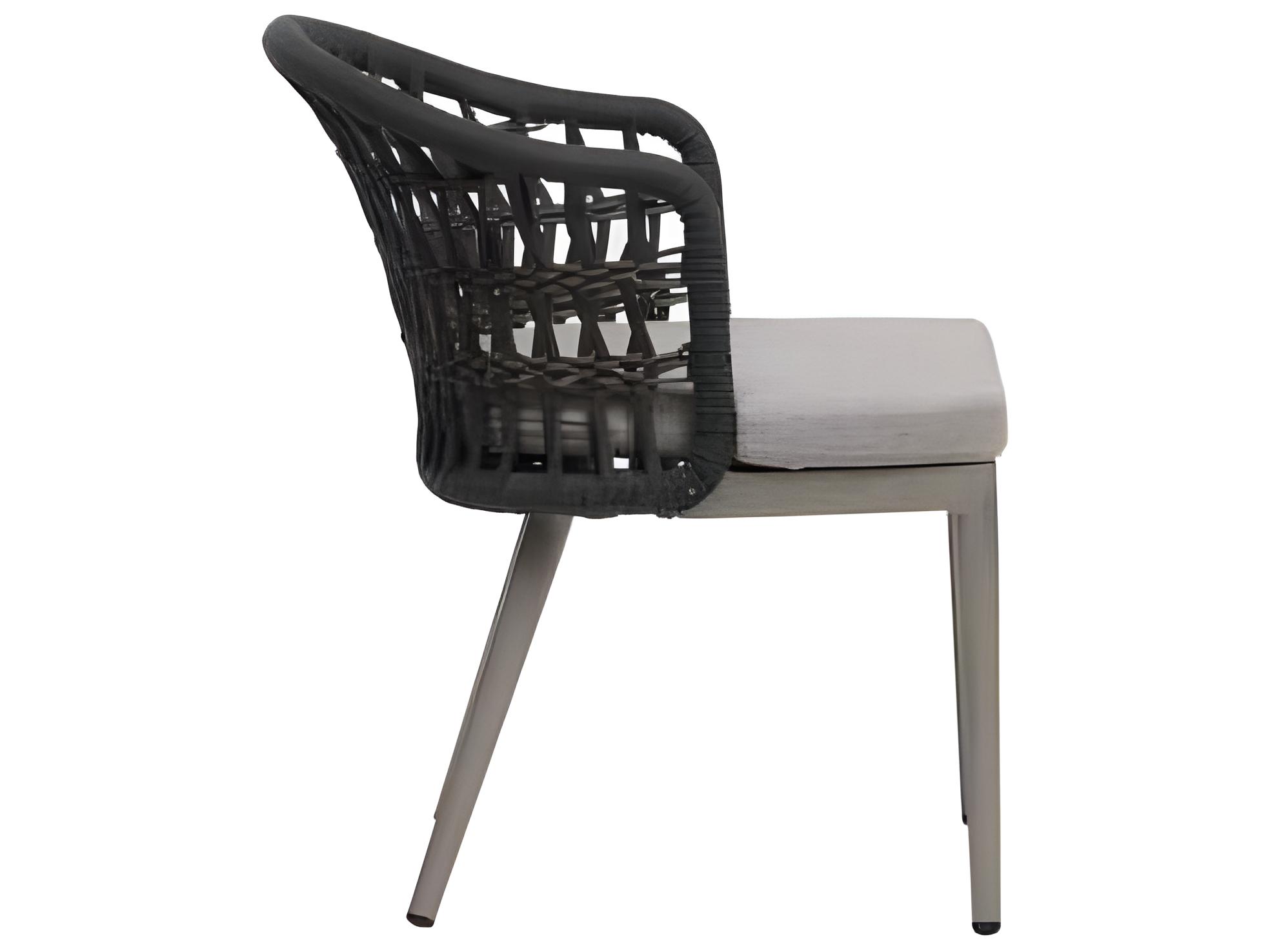 Ratana Coconut Grove Silver Pearl Aluminum Cushion Dining Chair