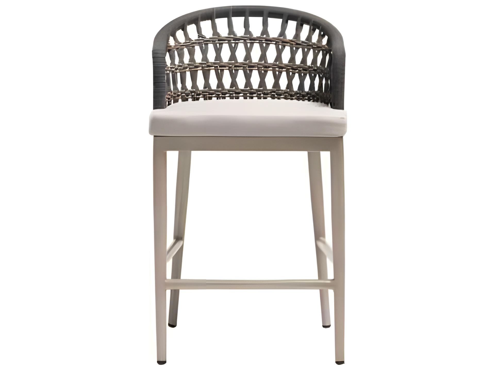 Ratana Coconut Grove Silver Pearl Aluminum Cushion Counter Stool