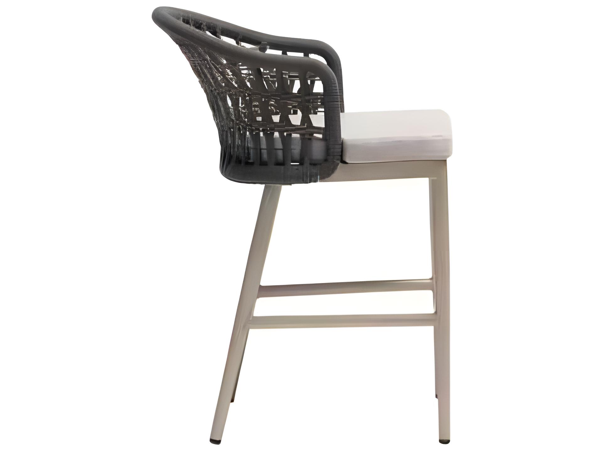 Ratana Coconut Grove Silver Pearl Aluminum Cushion Counter Stool