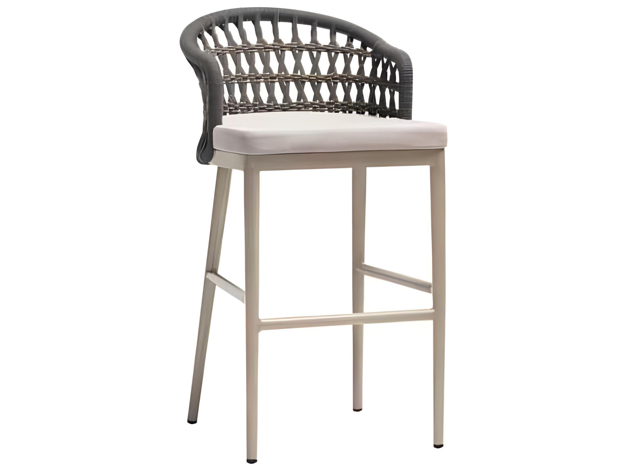 Ratana Coconut Grove Silver Pearl Aluminum Cushion Bar Stool