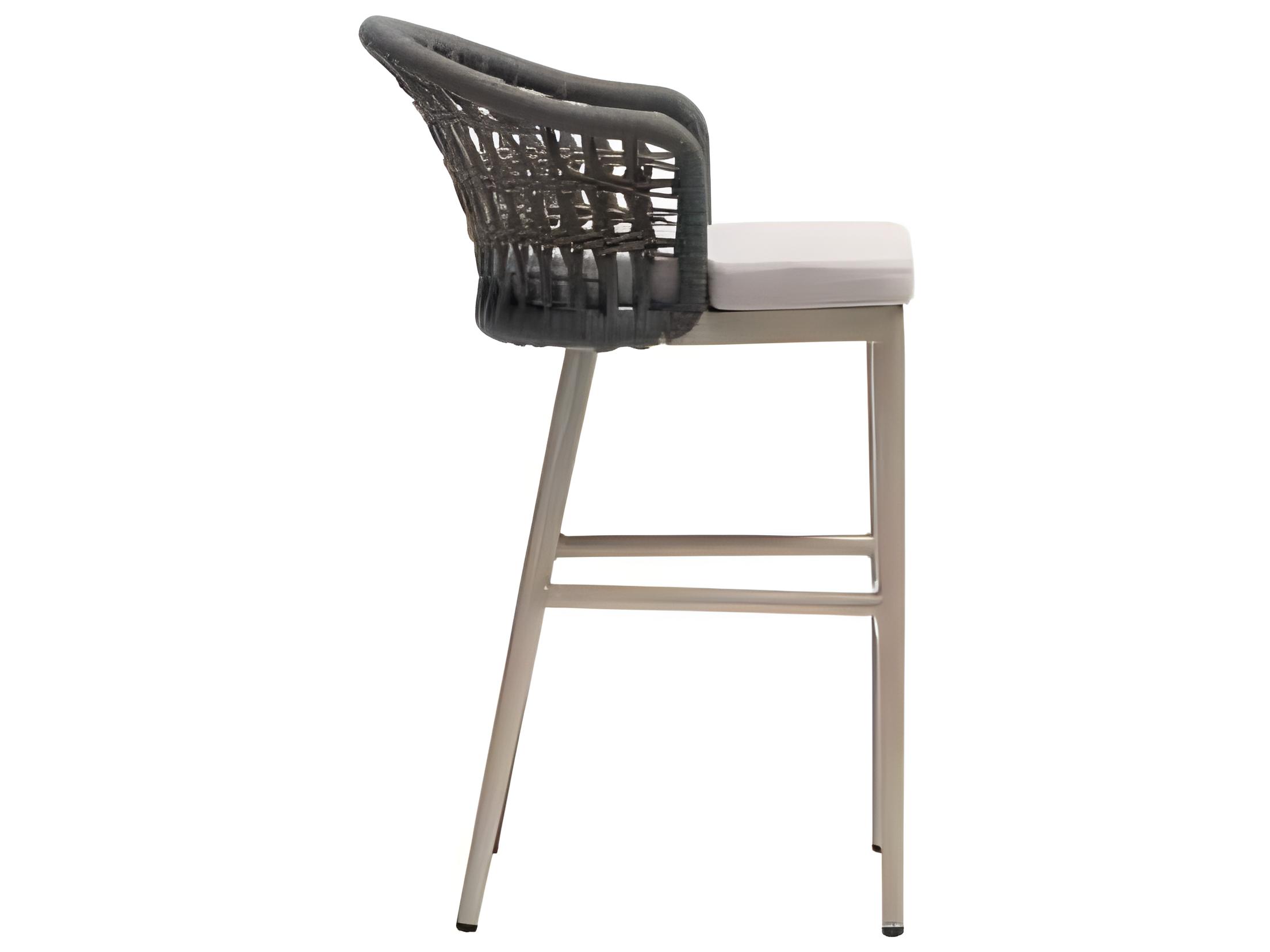 Ratana Coconut Grove Silver Pearl Aluminum Cushion Bar Stool