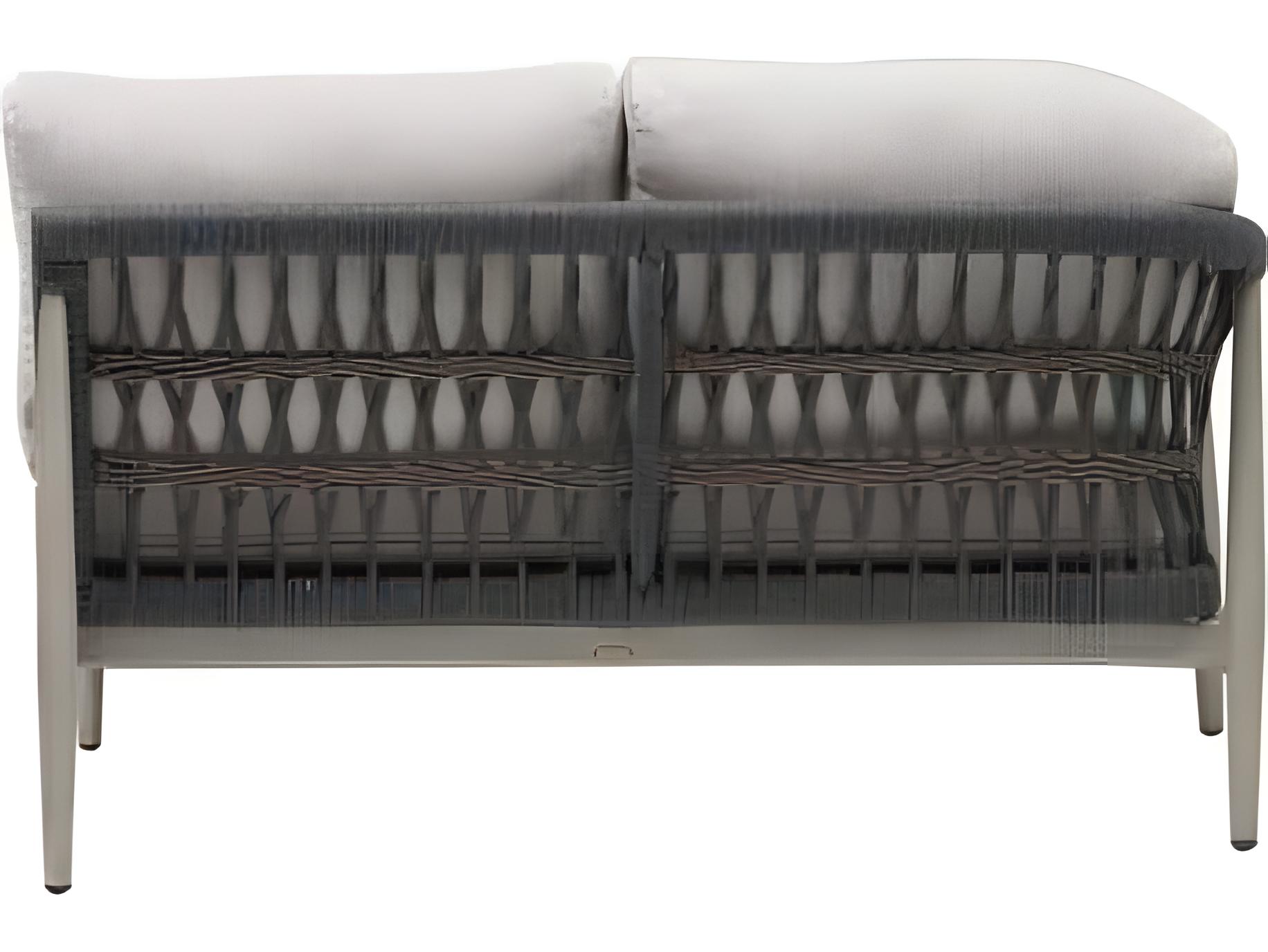 Ratana Coconut Grove Silver Pearl Aluminum Cushion Loveseat