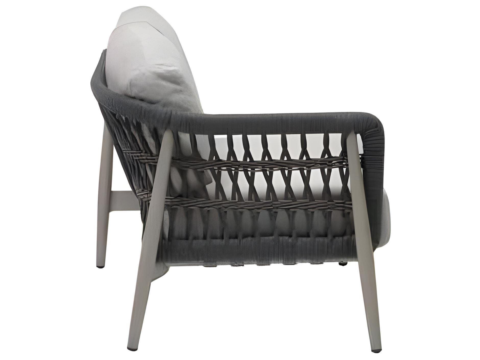 Ratana Coconut Grove Silver Pearl Aluminum Cushion Loveseat