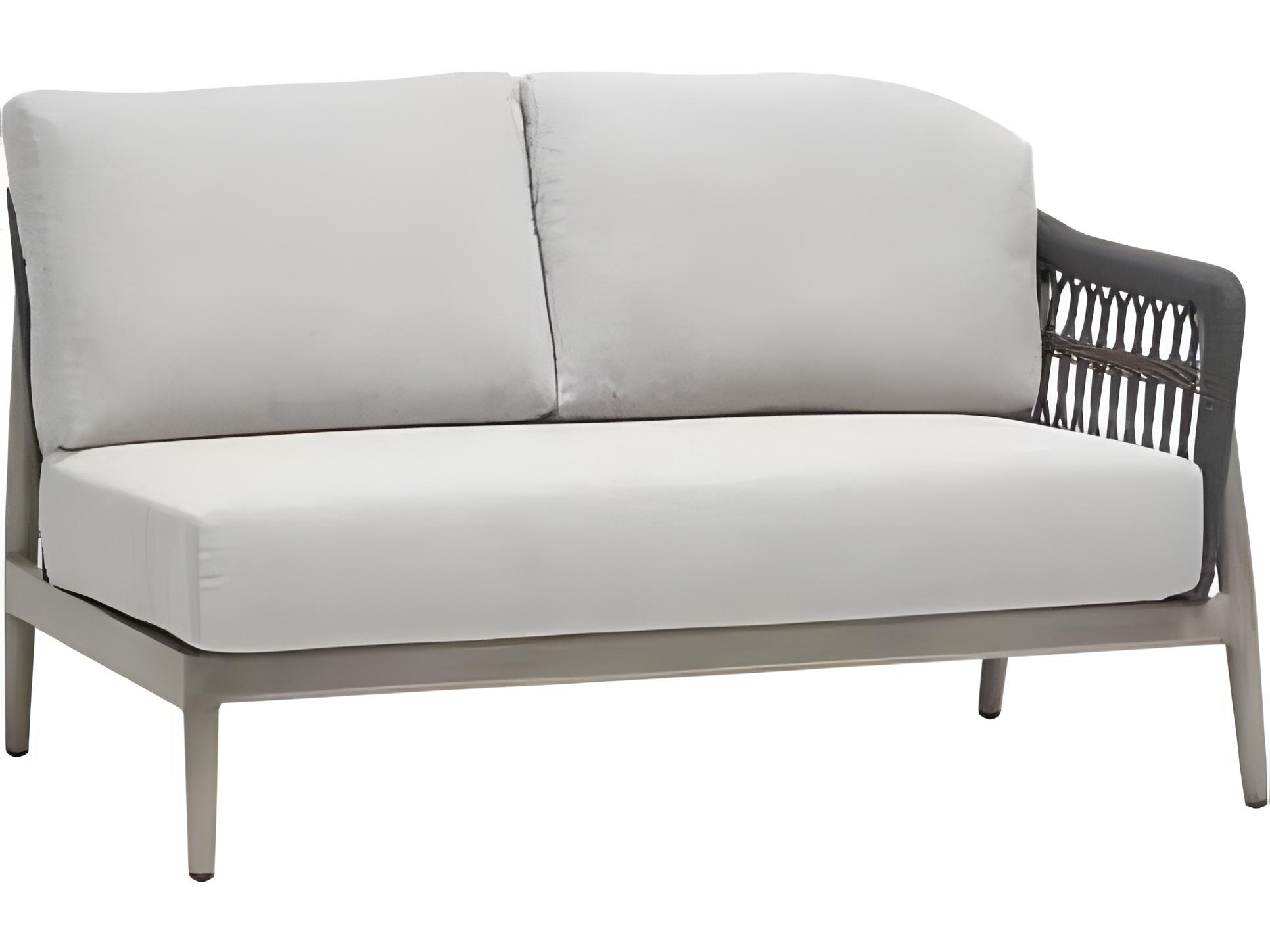 Ratana Coconut Grove Silver Pearl Aluminum Cushion Loveseat