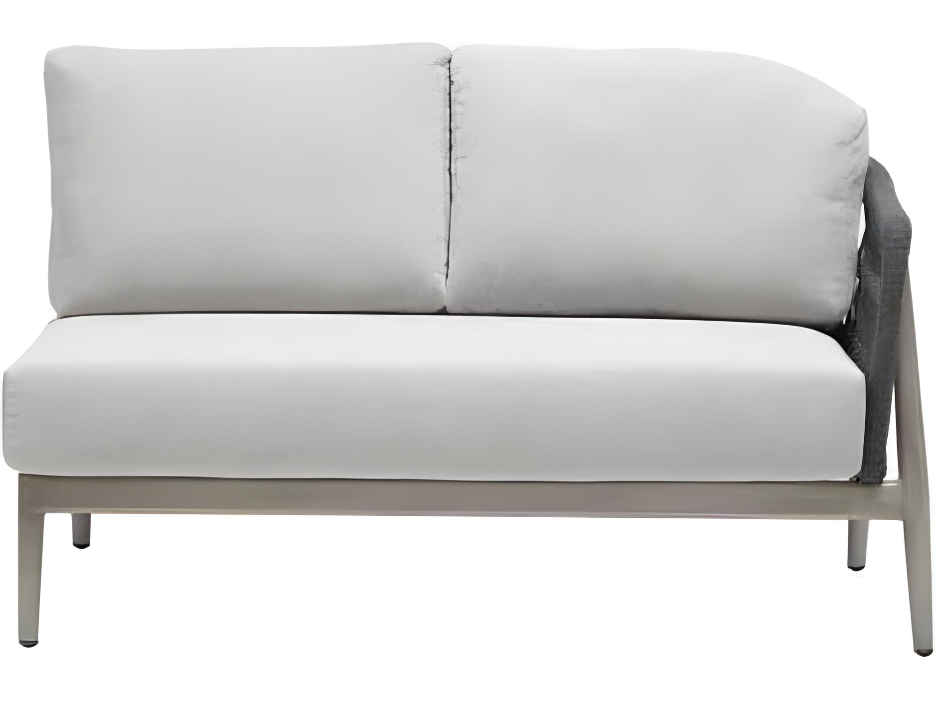 Ratana Coconut Grove Silver Pearl Aluminum Cushion Loveseat