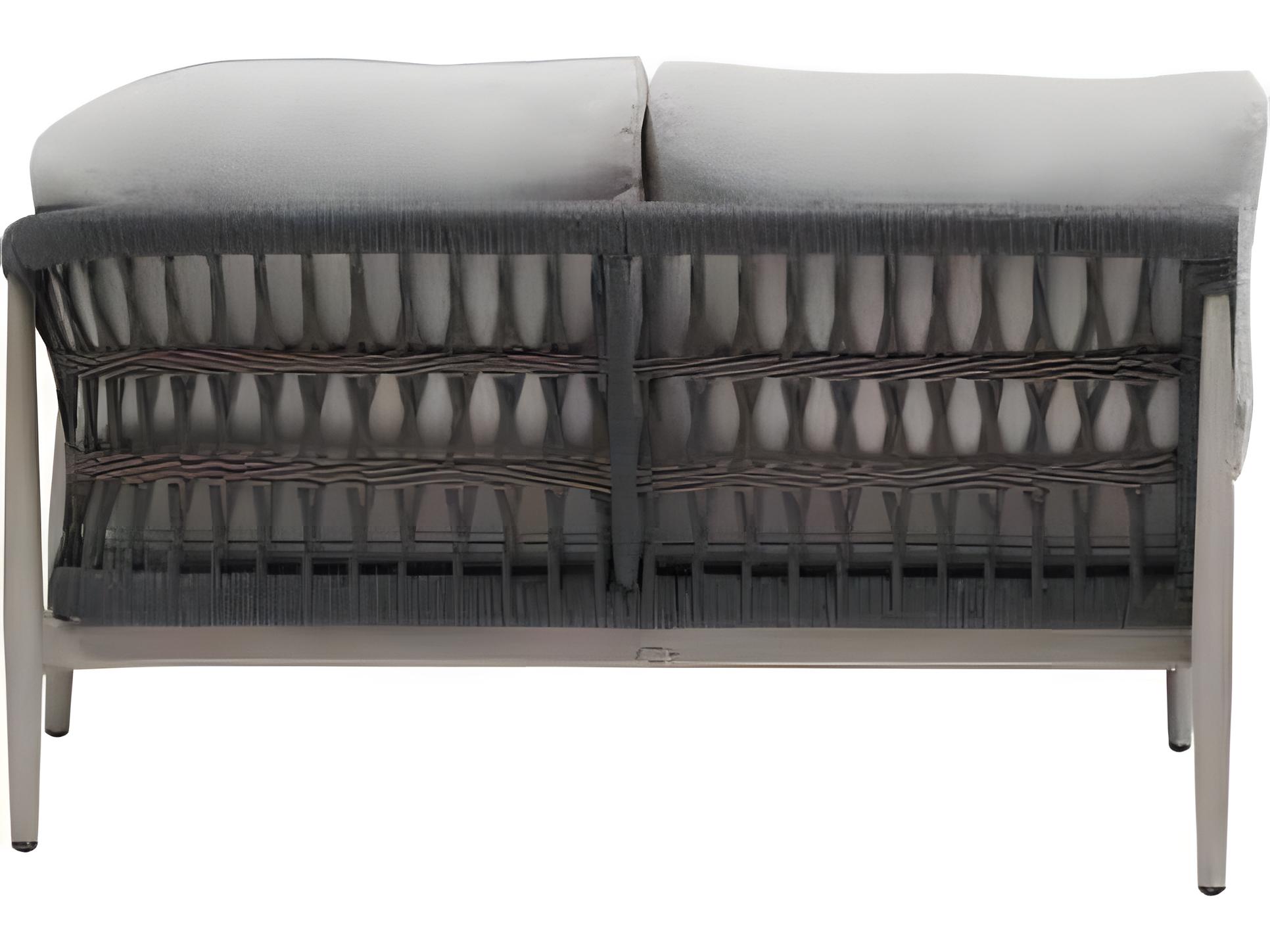 Ratana Coconut Grove Silver Pearl Aluminum Cushion Loveseat