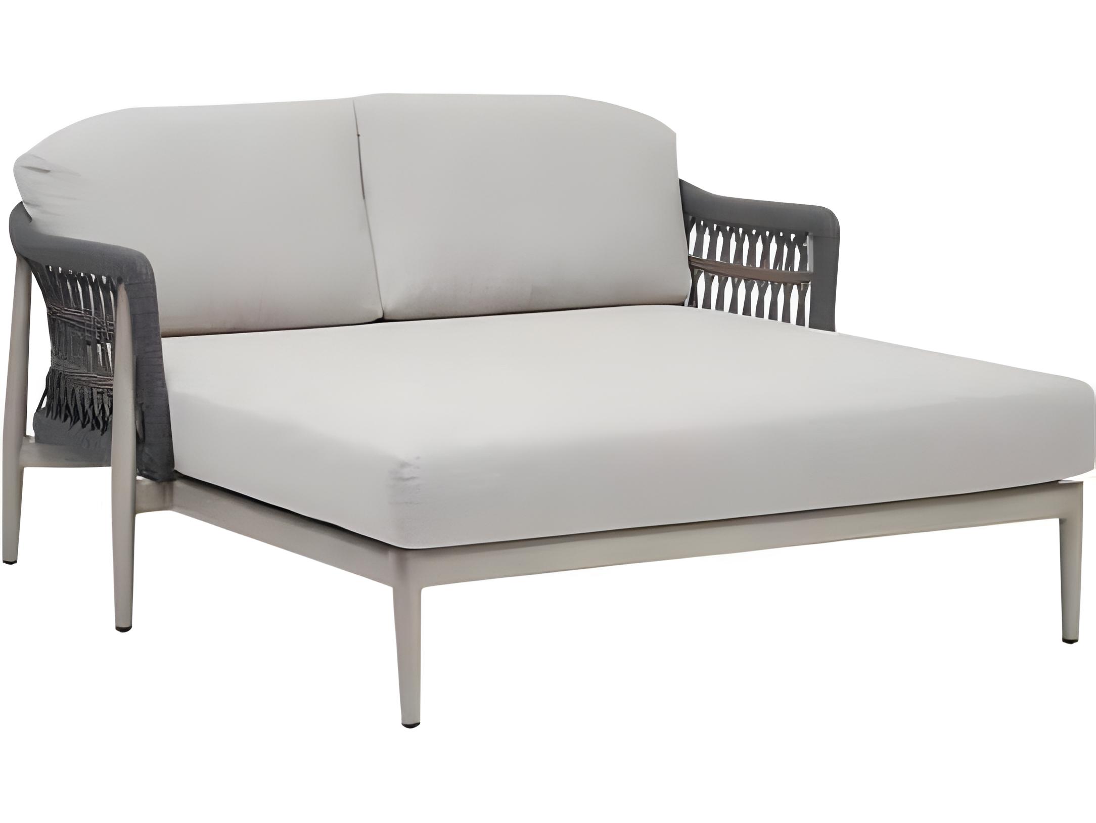 Ratana Coconut Grove Silver Pearl Aluminum Cushion Lounge Bed