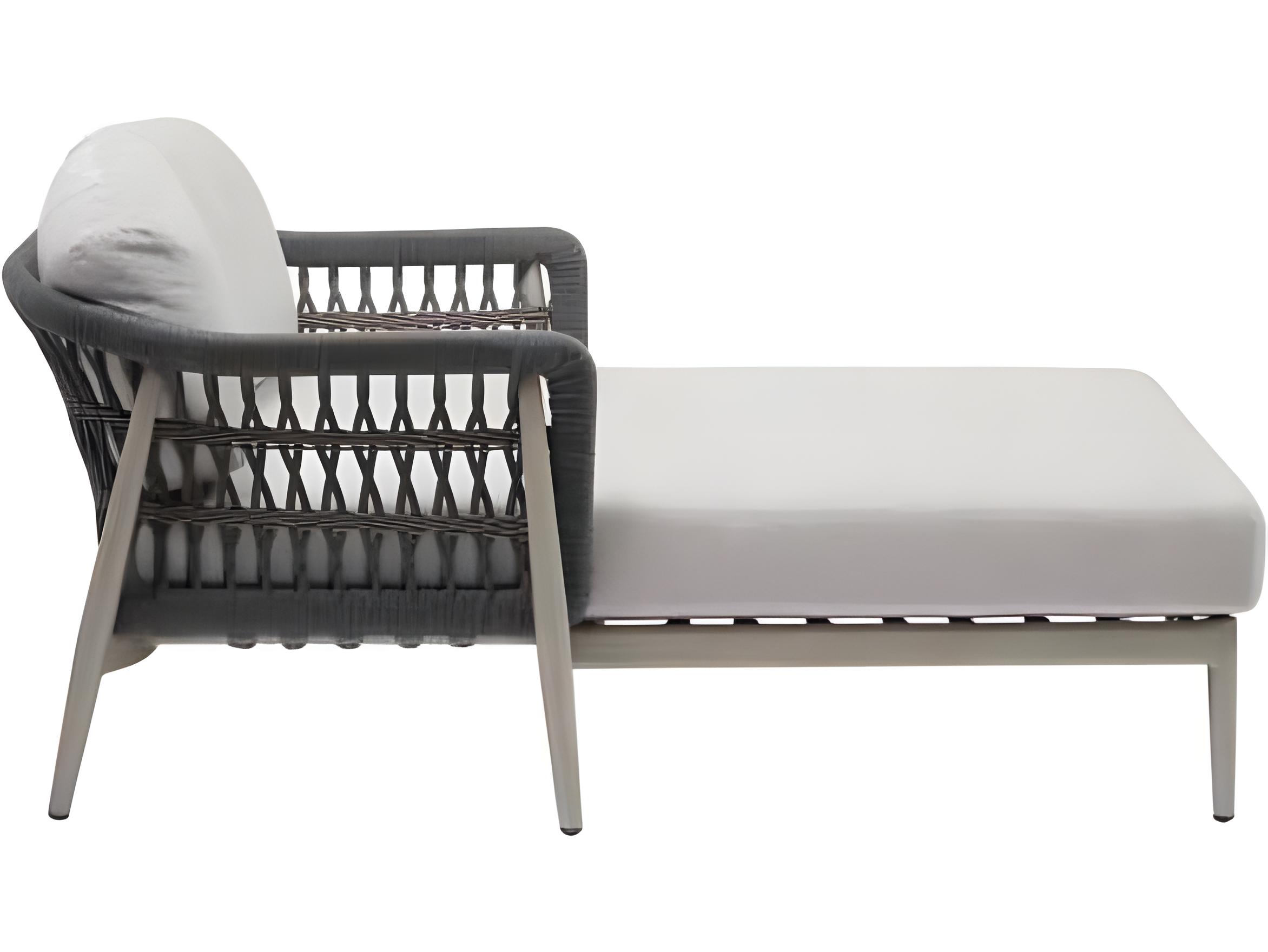 Ratana Coconut Grove Silver Pearl Aluminum Cushion Lounge Bed