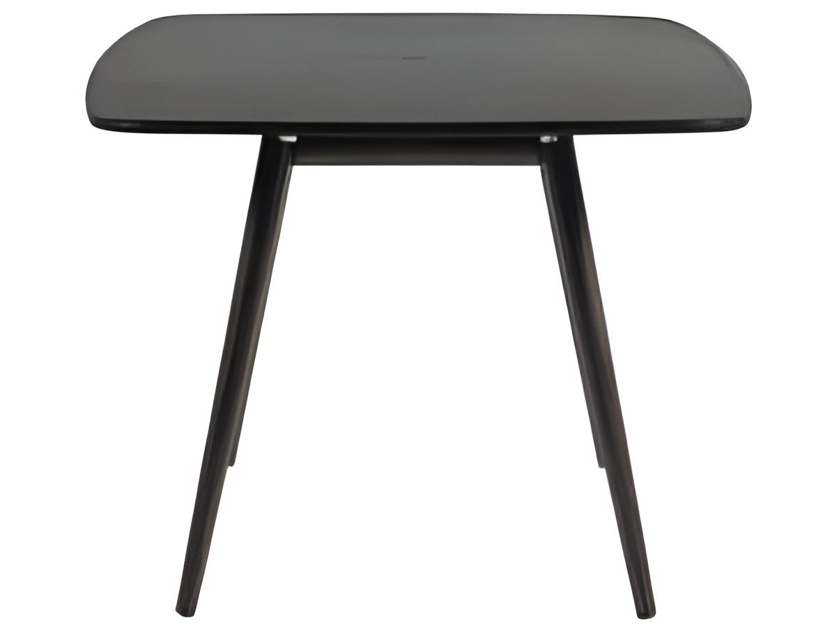 Ratana Alinea Silver Ash Grey Aluminum Rectangular Umbrella Hole Dining Table