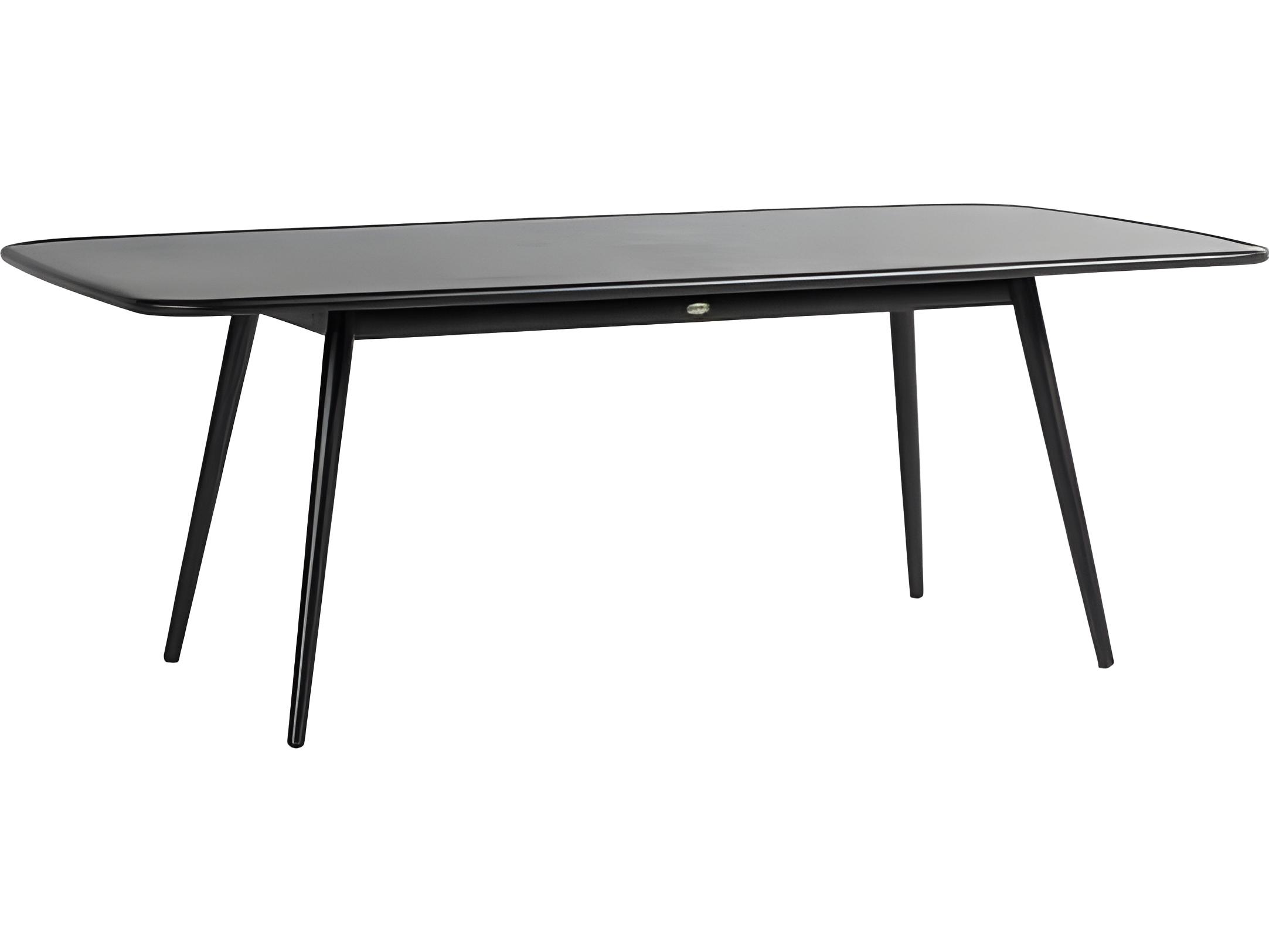 Ratana Alinea Silver Diva Night Aluminum Rectangular Umbrella Hole Dining Table
