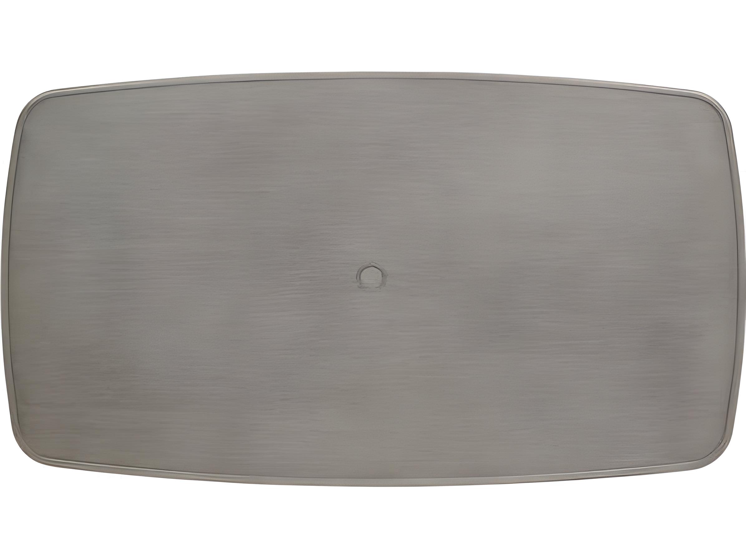 Ratana Alinea Silver Pearl Aluminum Rectangular Umbrella Hole Dining Table