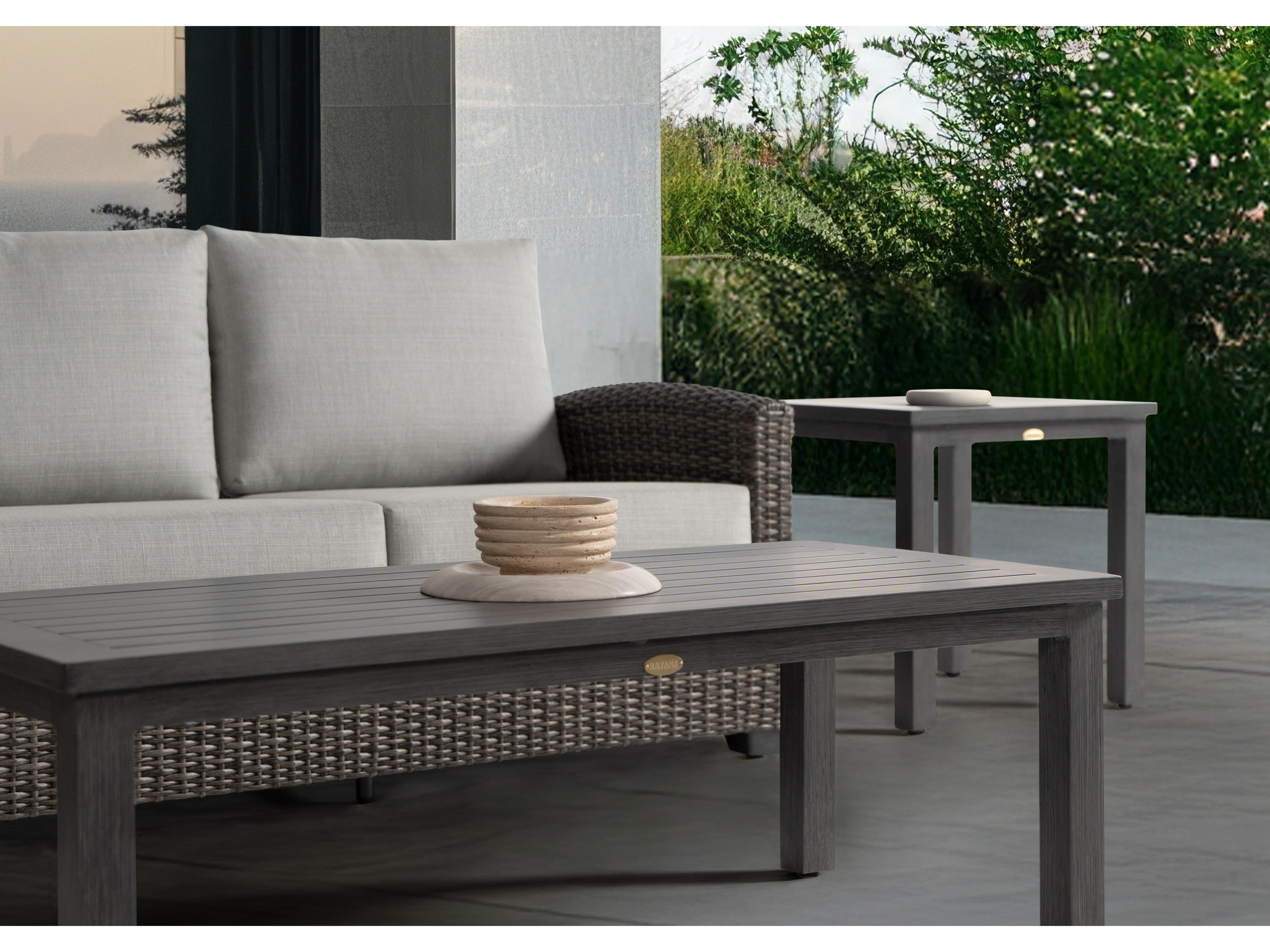 Ratana Canbria Tables Aluminum Square End Table