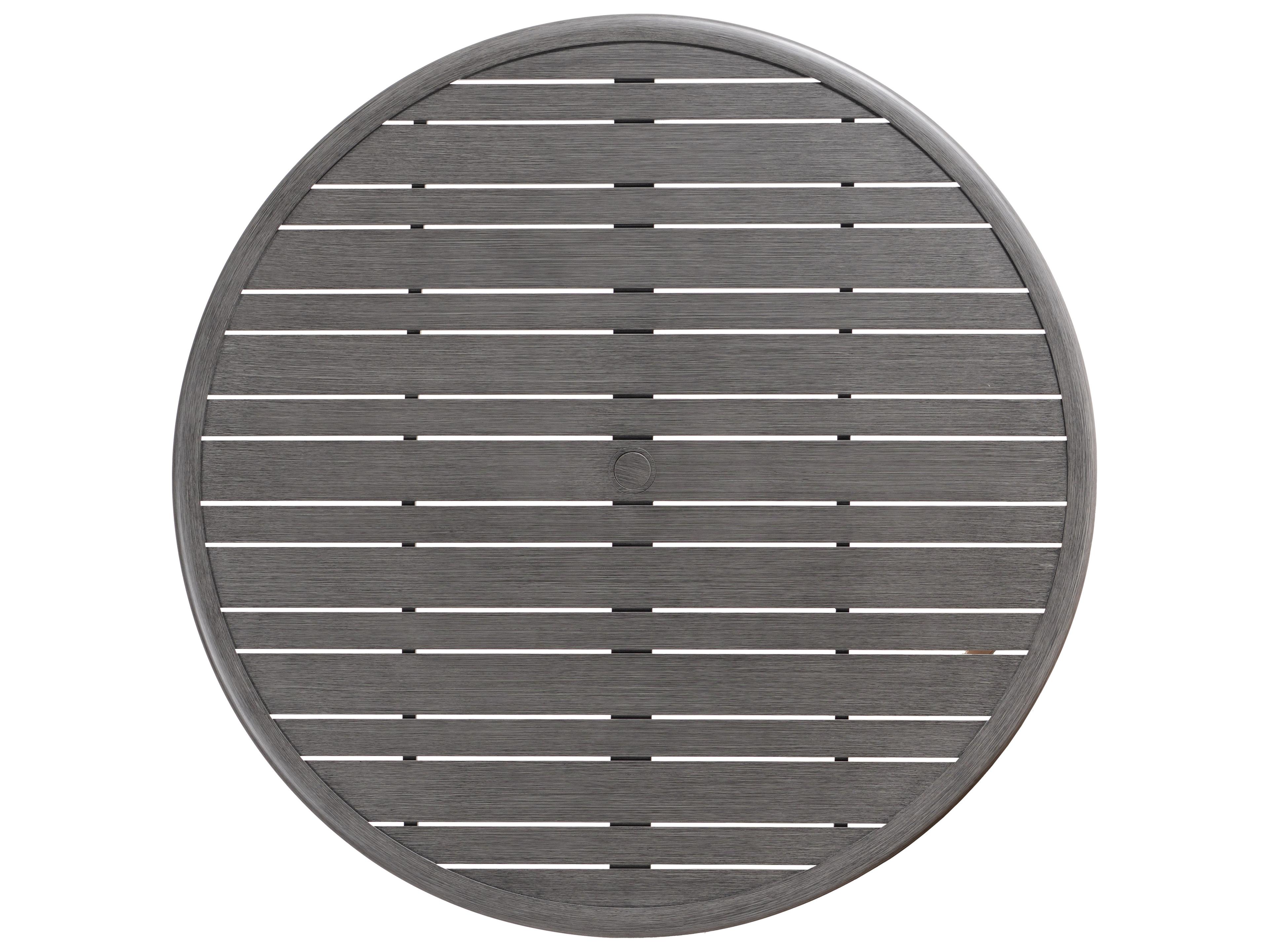 Ratana Canbria Tables Aluminum Round Umbrella Hole Dining Table