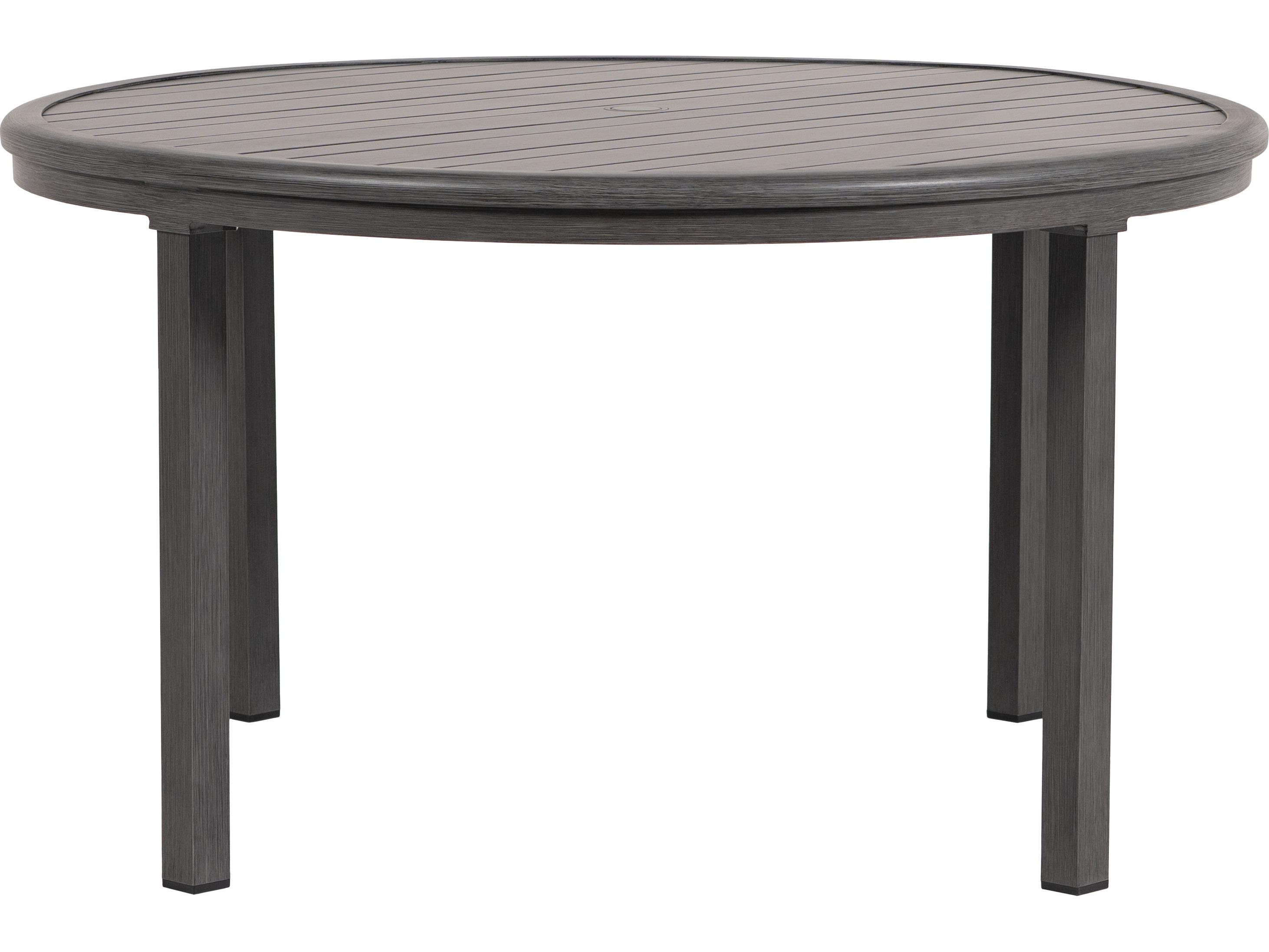 Ratana Canbria Tables Aluminum Round Umbrella Hole Dining Table