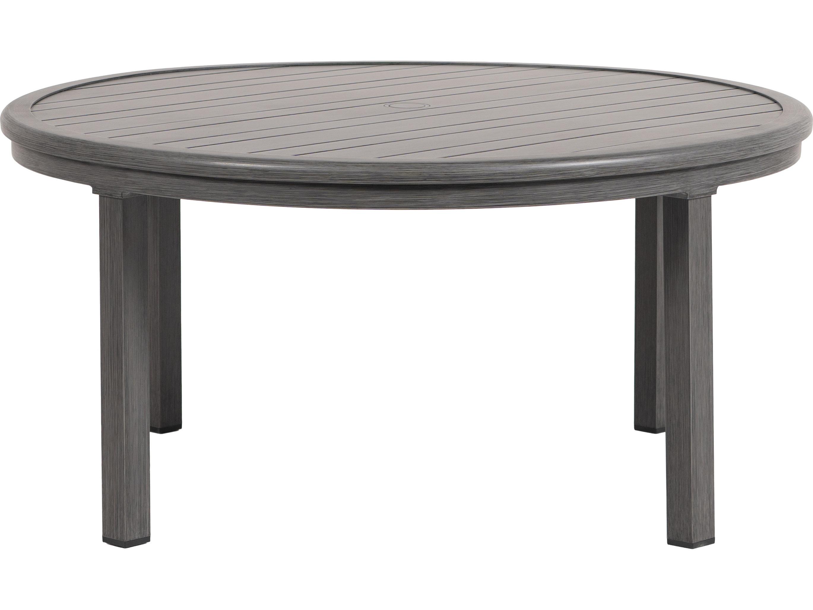 Ratana Canbria Tables Aluminum Round Umbrella Hole Chat Table