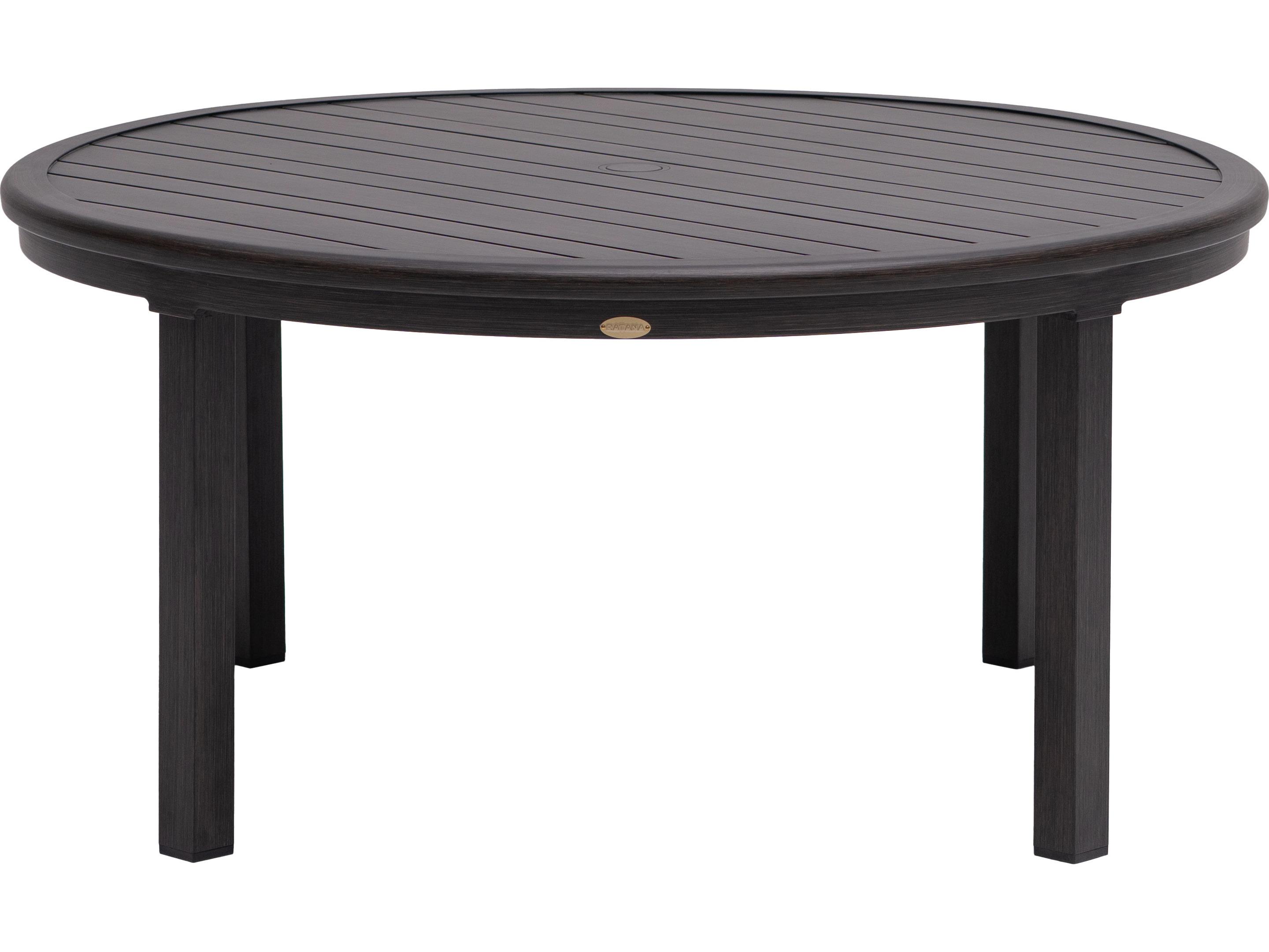 Ratana Canbria Tables Aluminum Round Umbrella Hole Chat Table