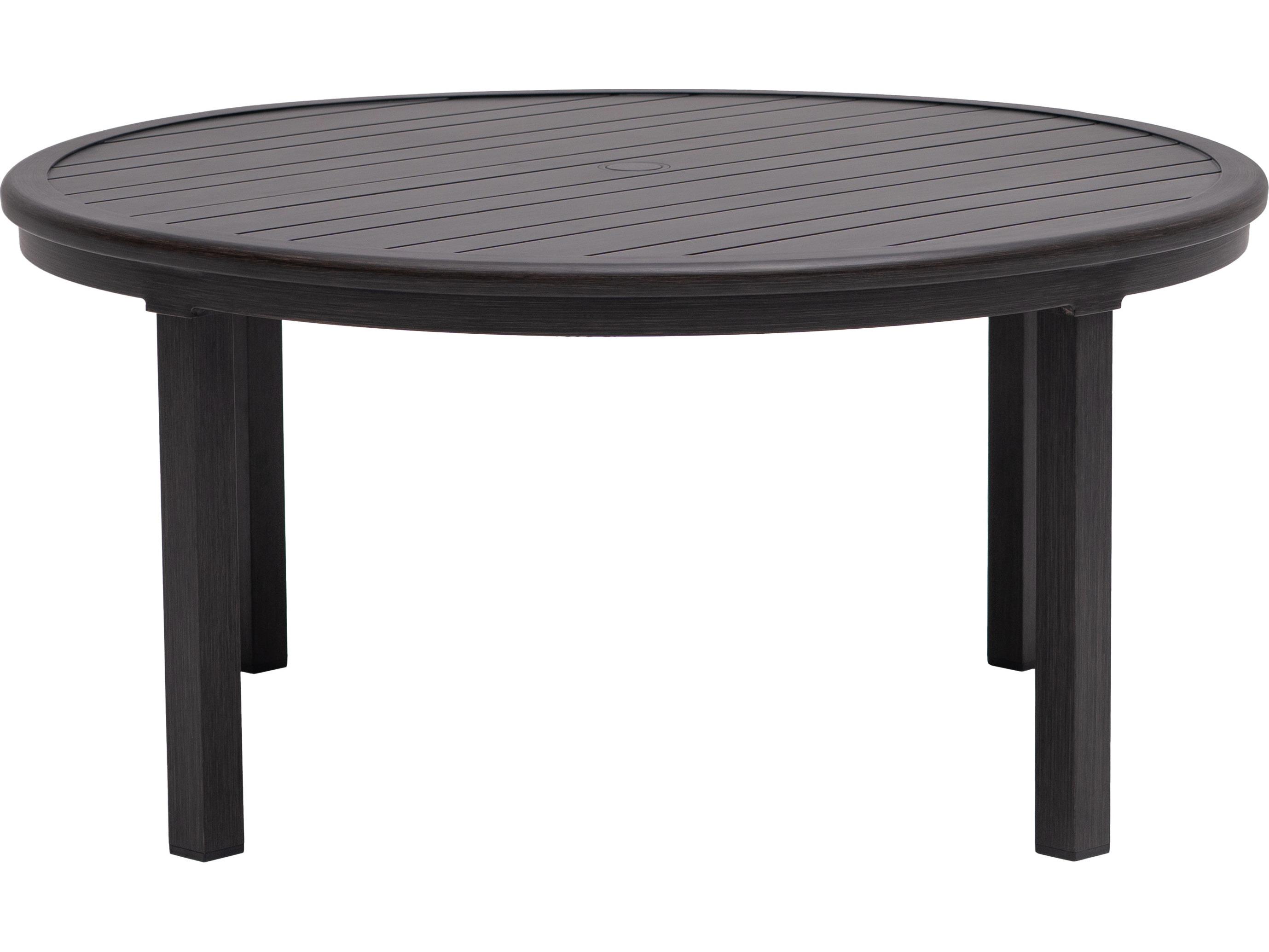 Ratana Canbria Tables Aluminum Round Umbrella Hole Chat Table
