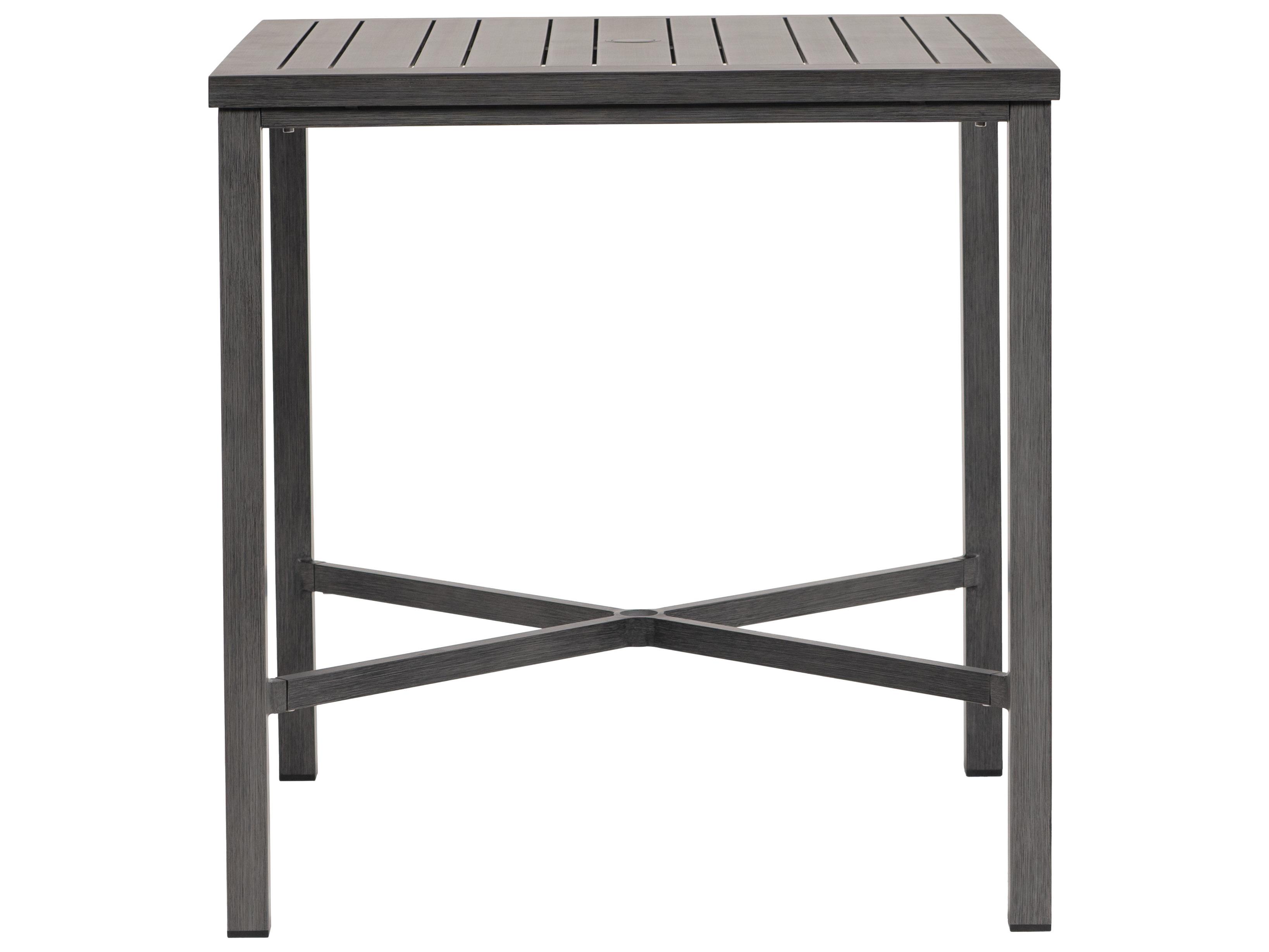 Ratana Canbria Tables Aluminum Square Umbrella Hole Bar Table