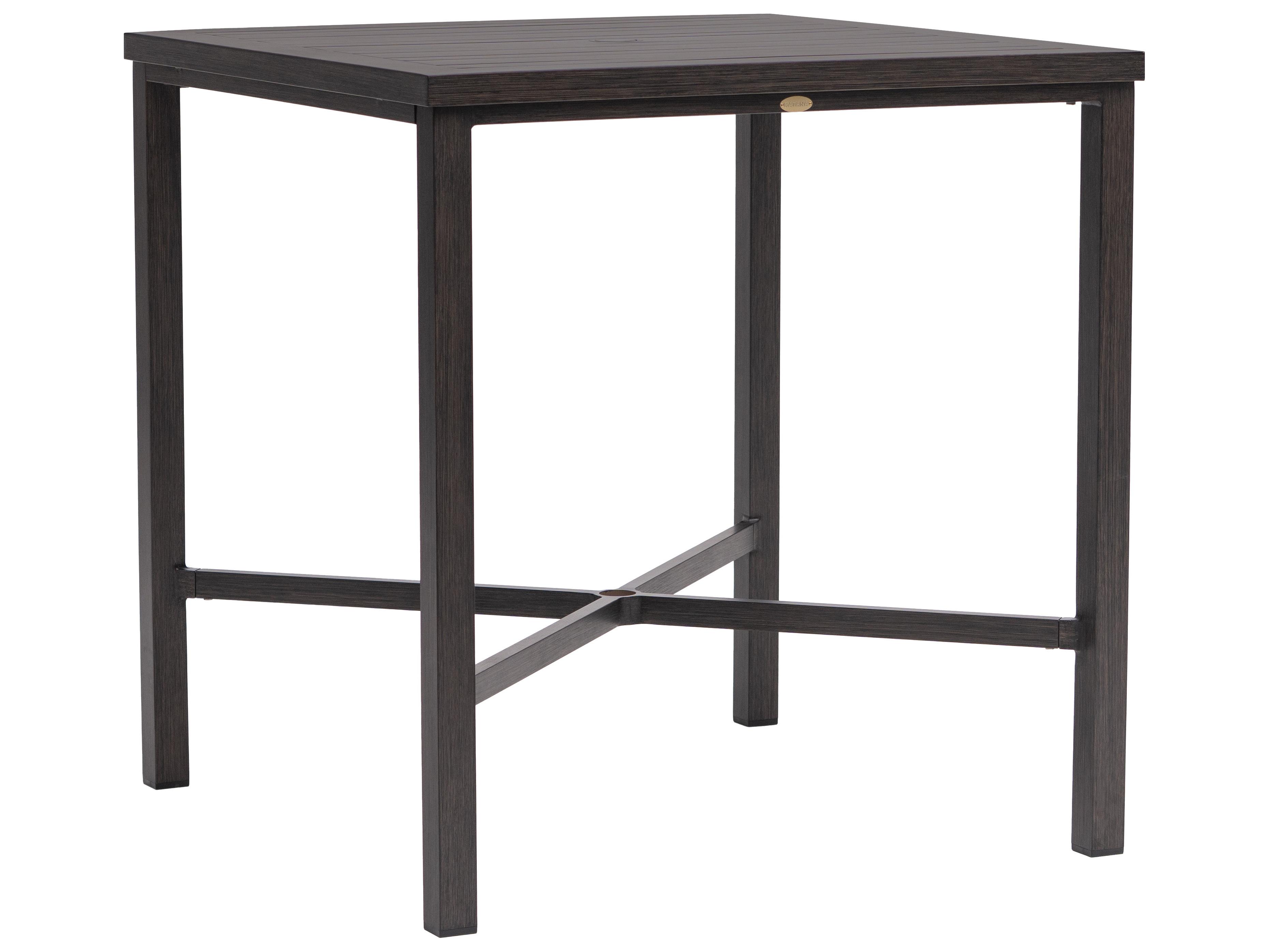 Ratana Canbria Tables Aluminum Square Umbrella Hole Bar Table