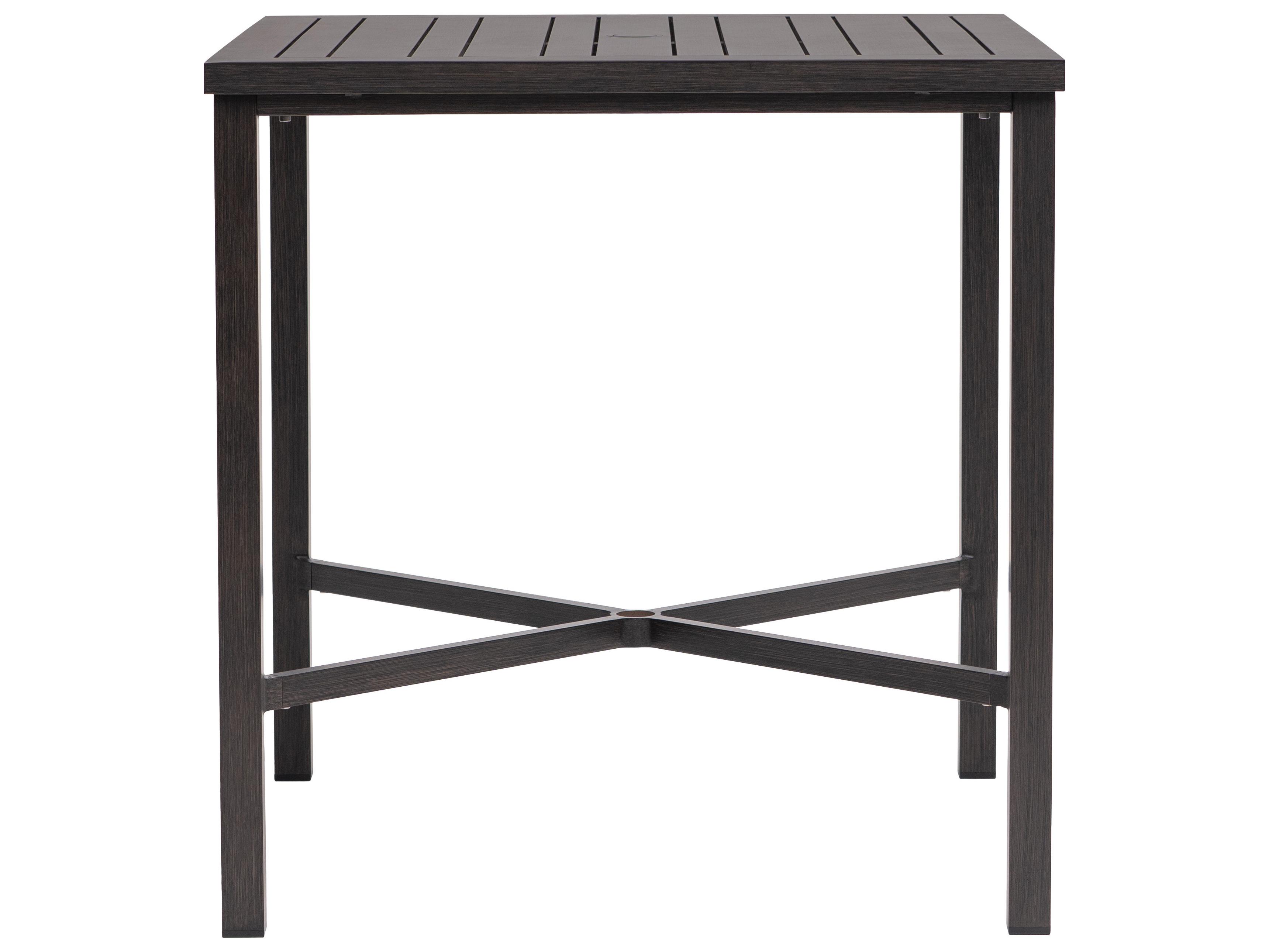 Ratana Canbria Tables Aluminum Square Umbrella Hole Bar Table