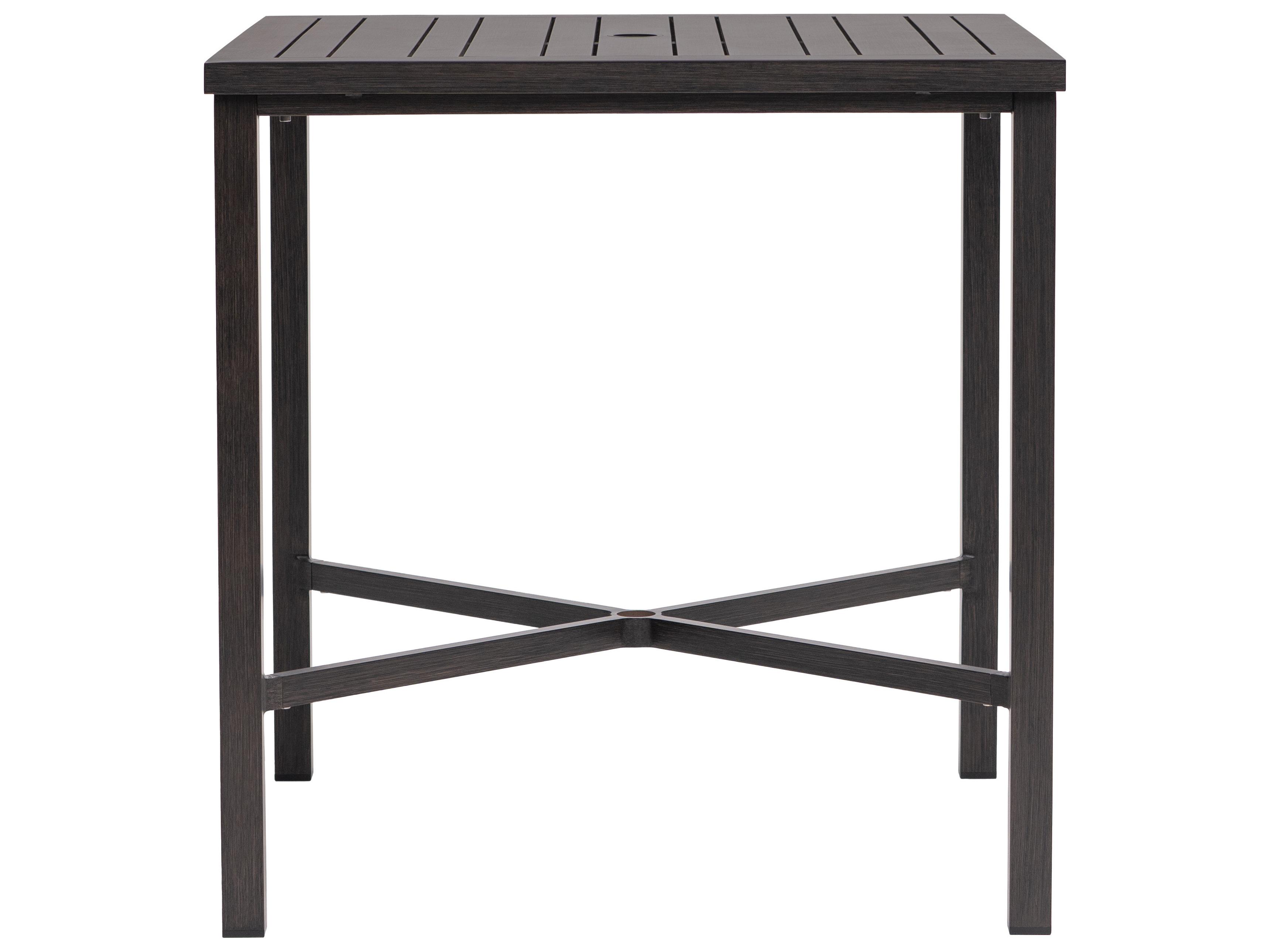 Ratana Canbria Tables Aluminum Square Umbrella Hole Bar Table