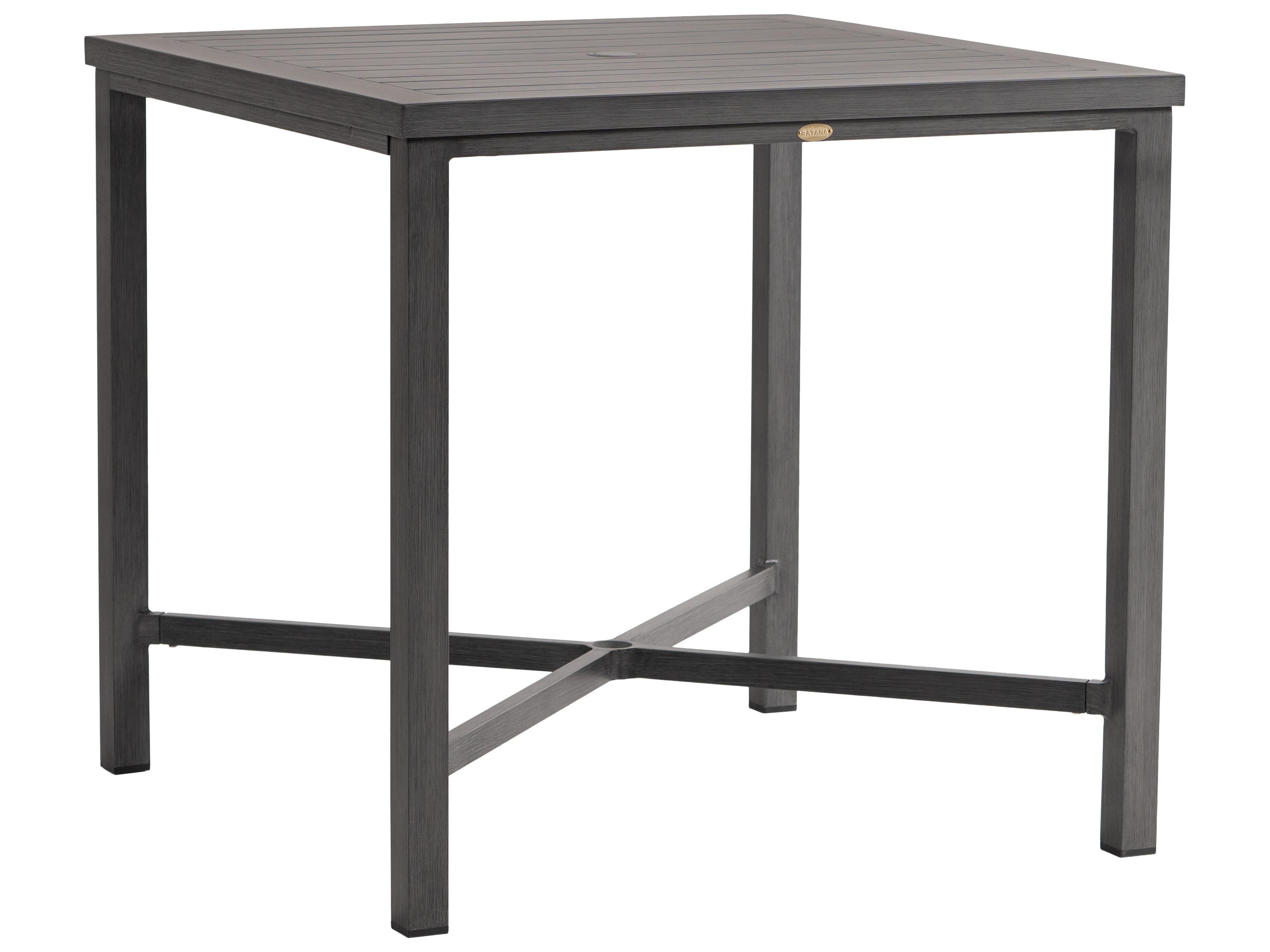 Ratana Canbria Tables Aluminum Square Umbrella Hole Counter Table