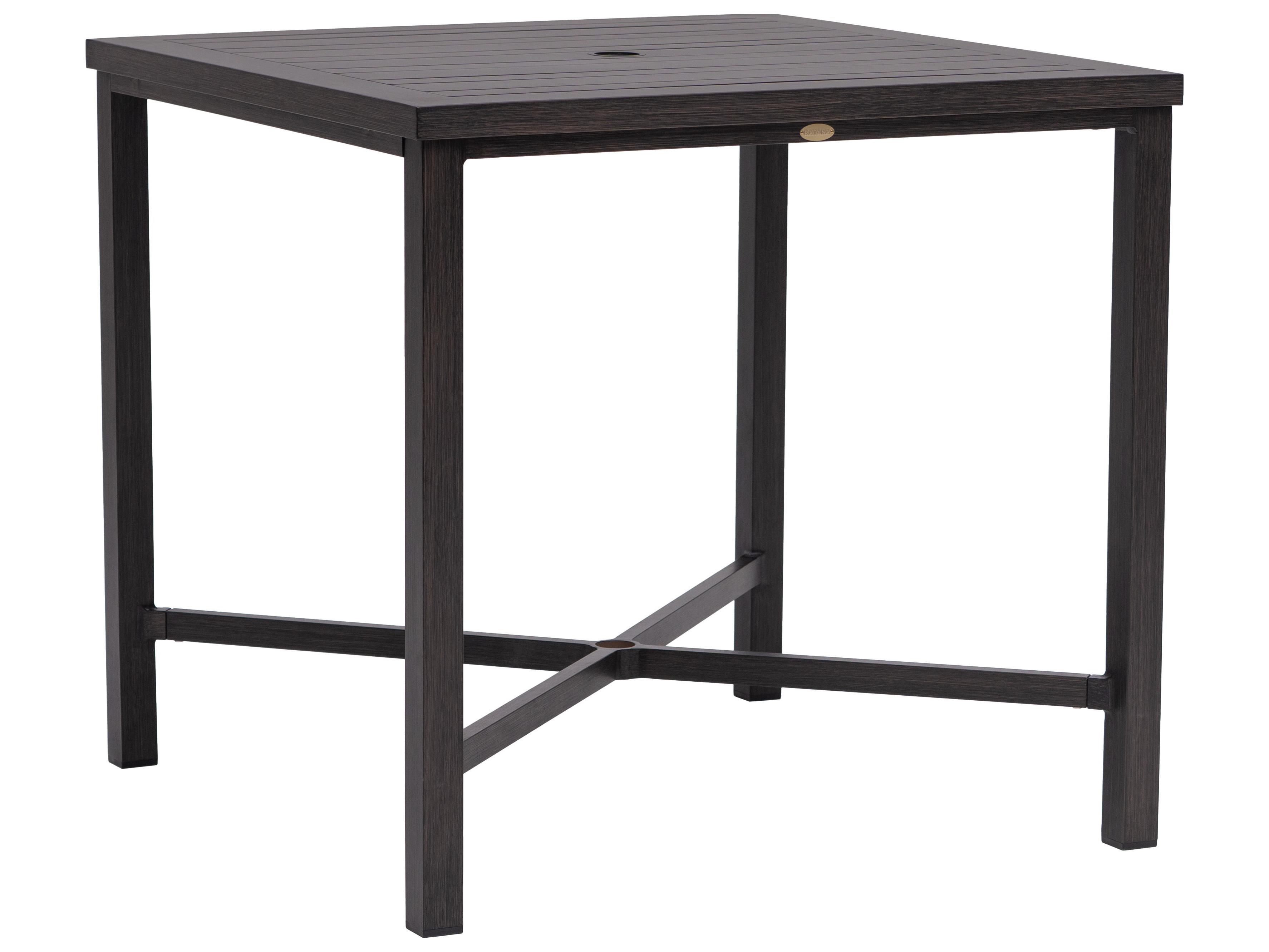 Ratana Canbria Tables Aluminum Square Umbrella Hole Counter Table