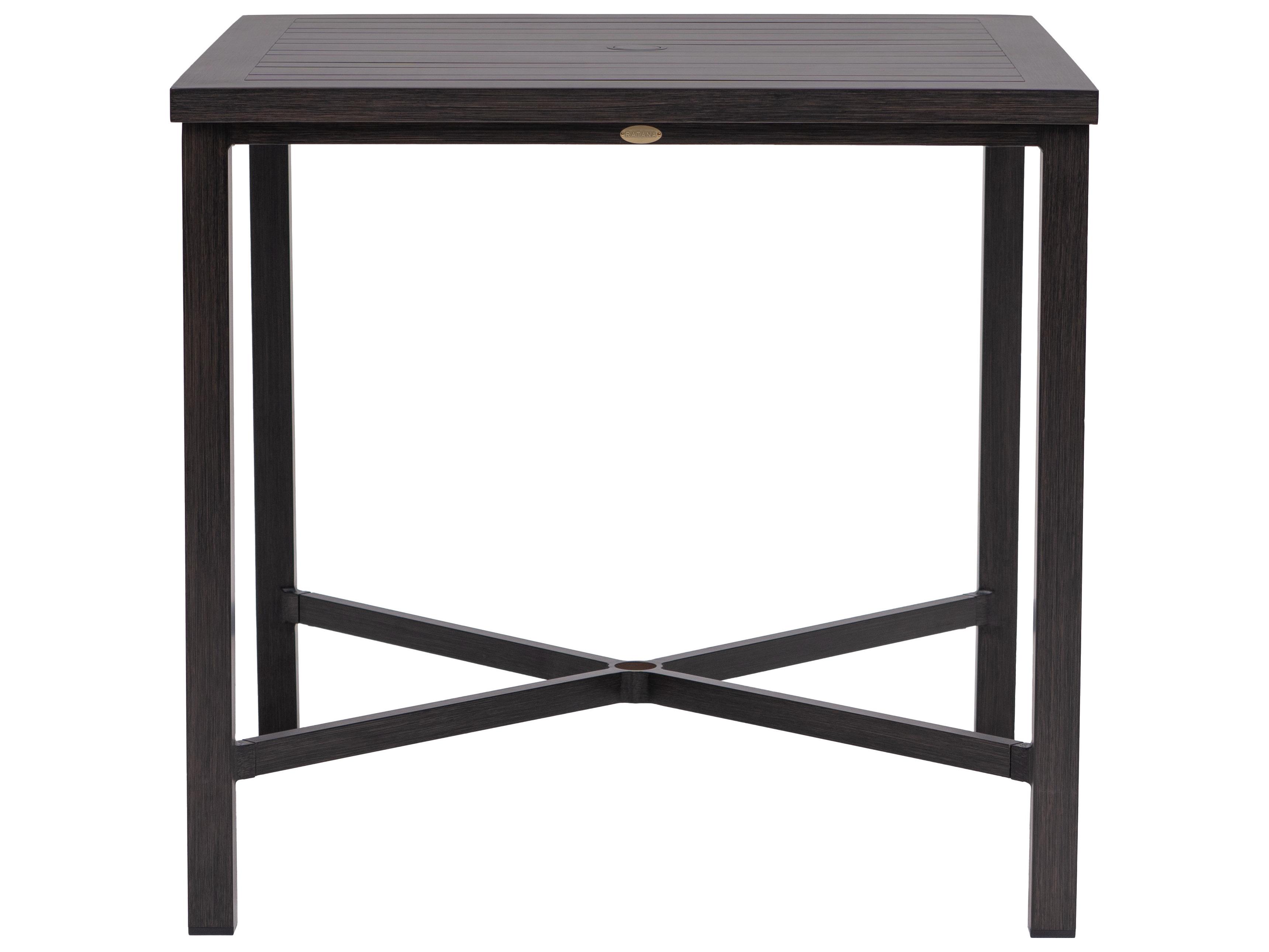 Ratana Canbria Tables Aluminum Square Umbrella Hole Counter Table