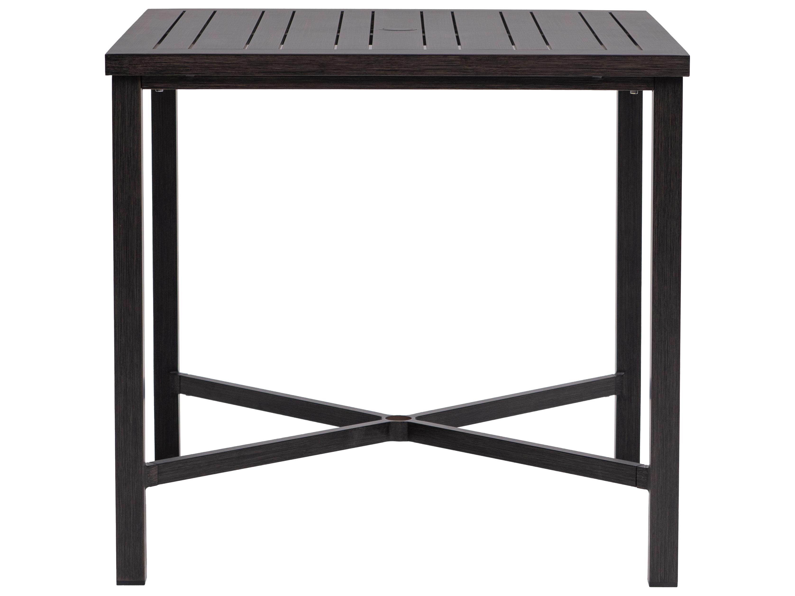 Ratana Canbria Tables Aluminum Square Umbrella Hole Counter Table