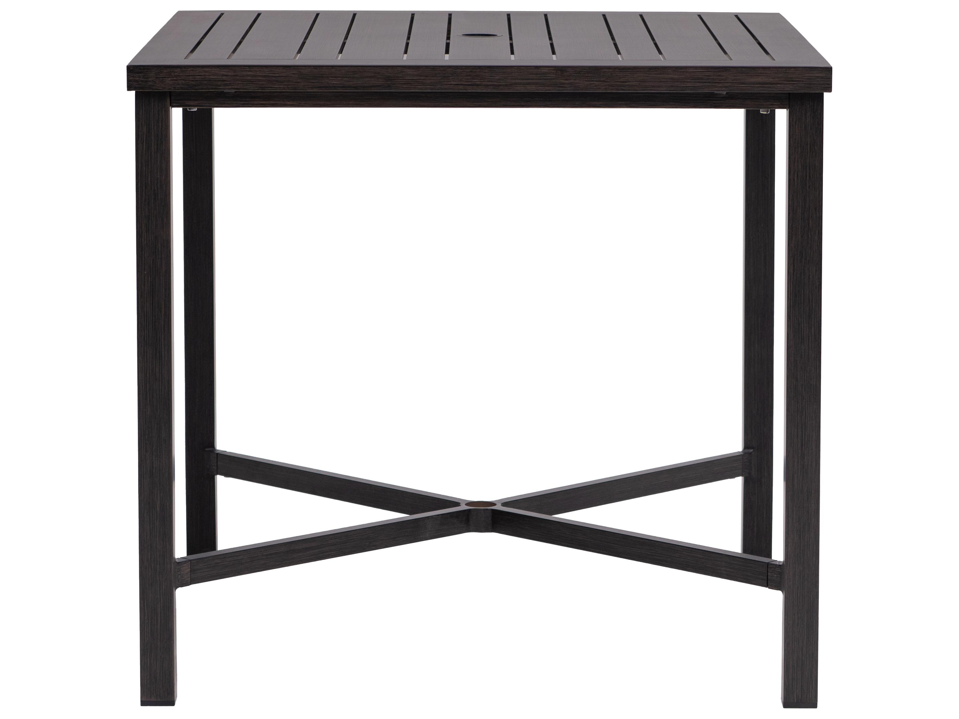 Ratana Canbria Tables Aluminum Square Umbrella Hole Counter Table