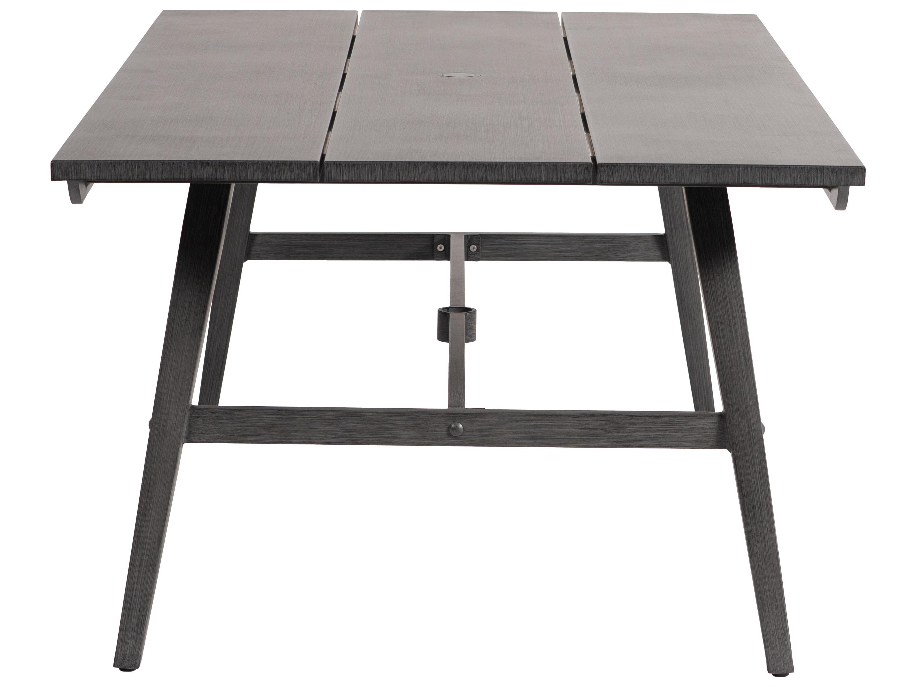 Ratana Canbria Tables Aluminum Rectangular Umbrella Hole Dining Table