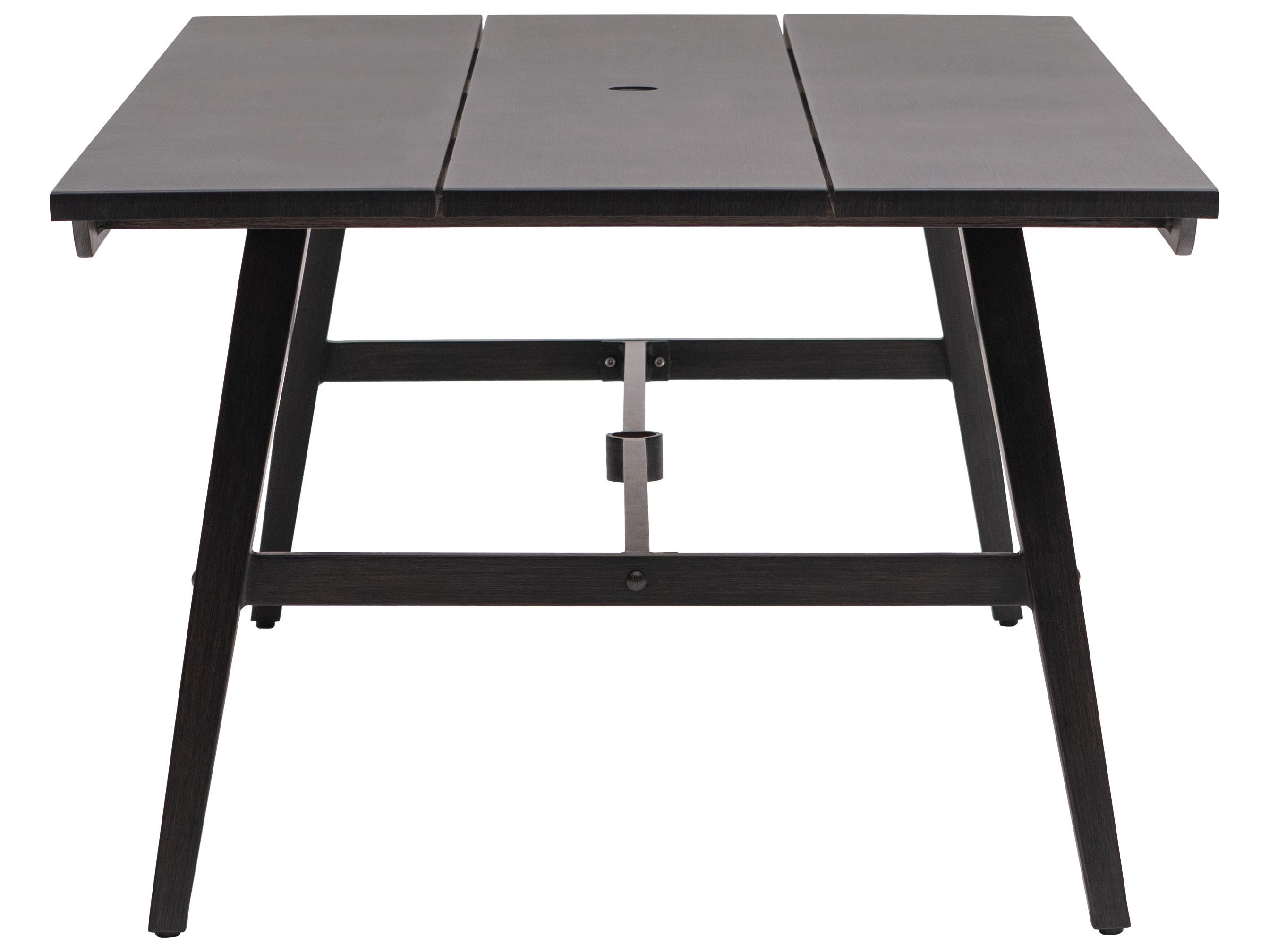 Ratana Canbria Tables Aluminum Rectangular Umbrella Hole Dining Table