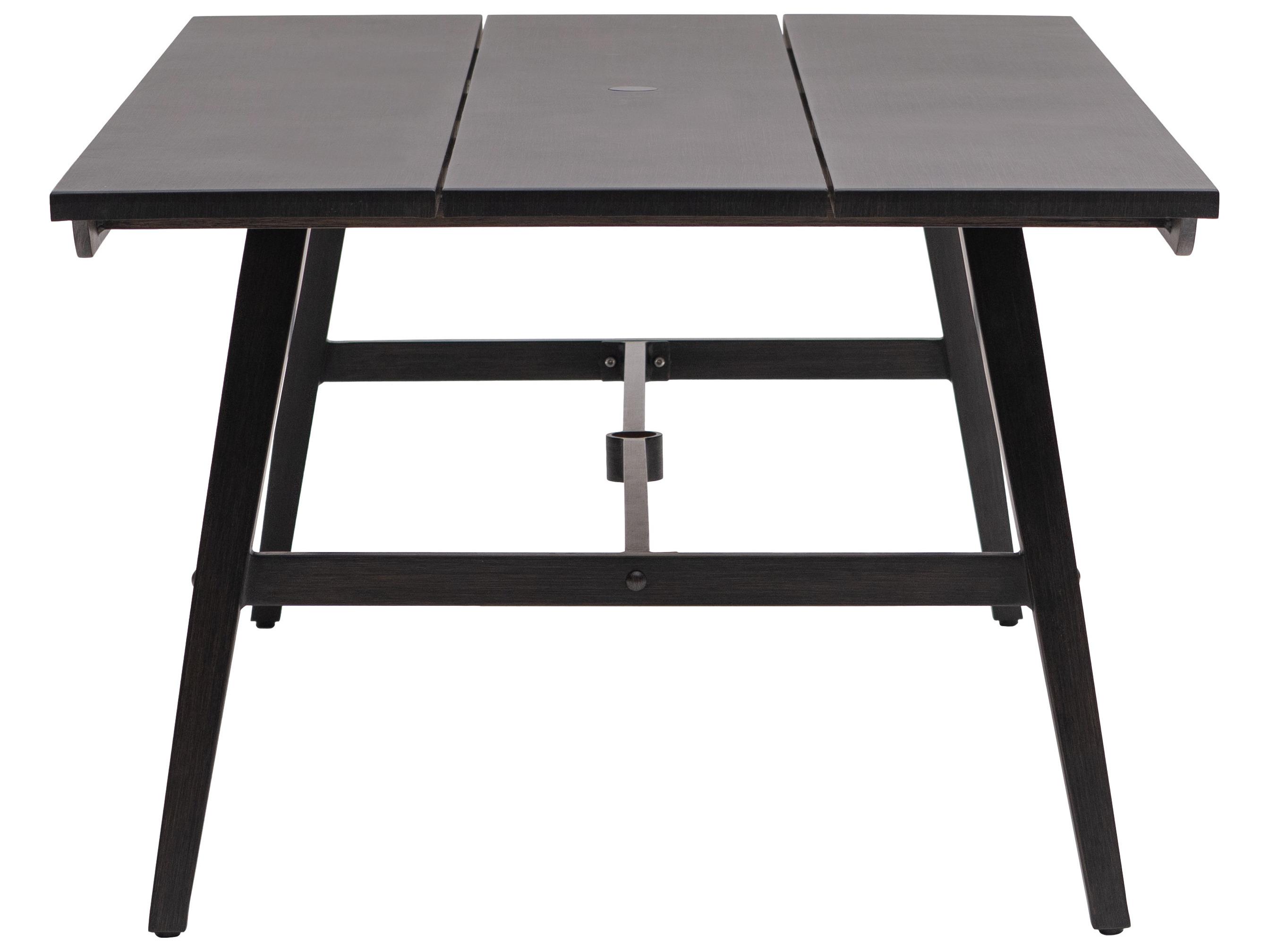 Ratana Canbria Tables Aluminum Rectangular Umbrella Hole Dining Table