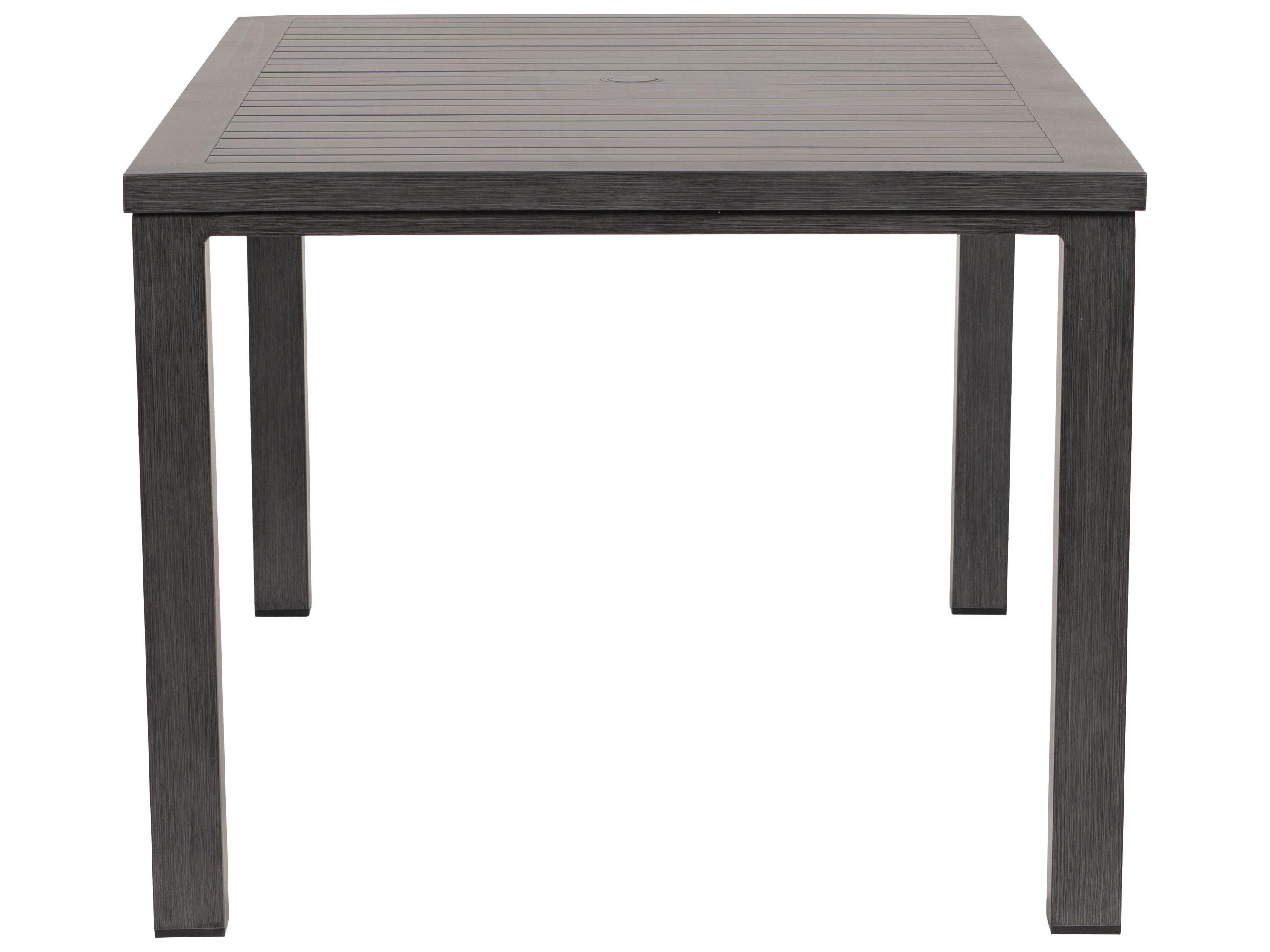 Ratana Canbria Tables Aluminum Rectangular Umbrella Hole Dining Table