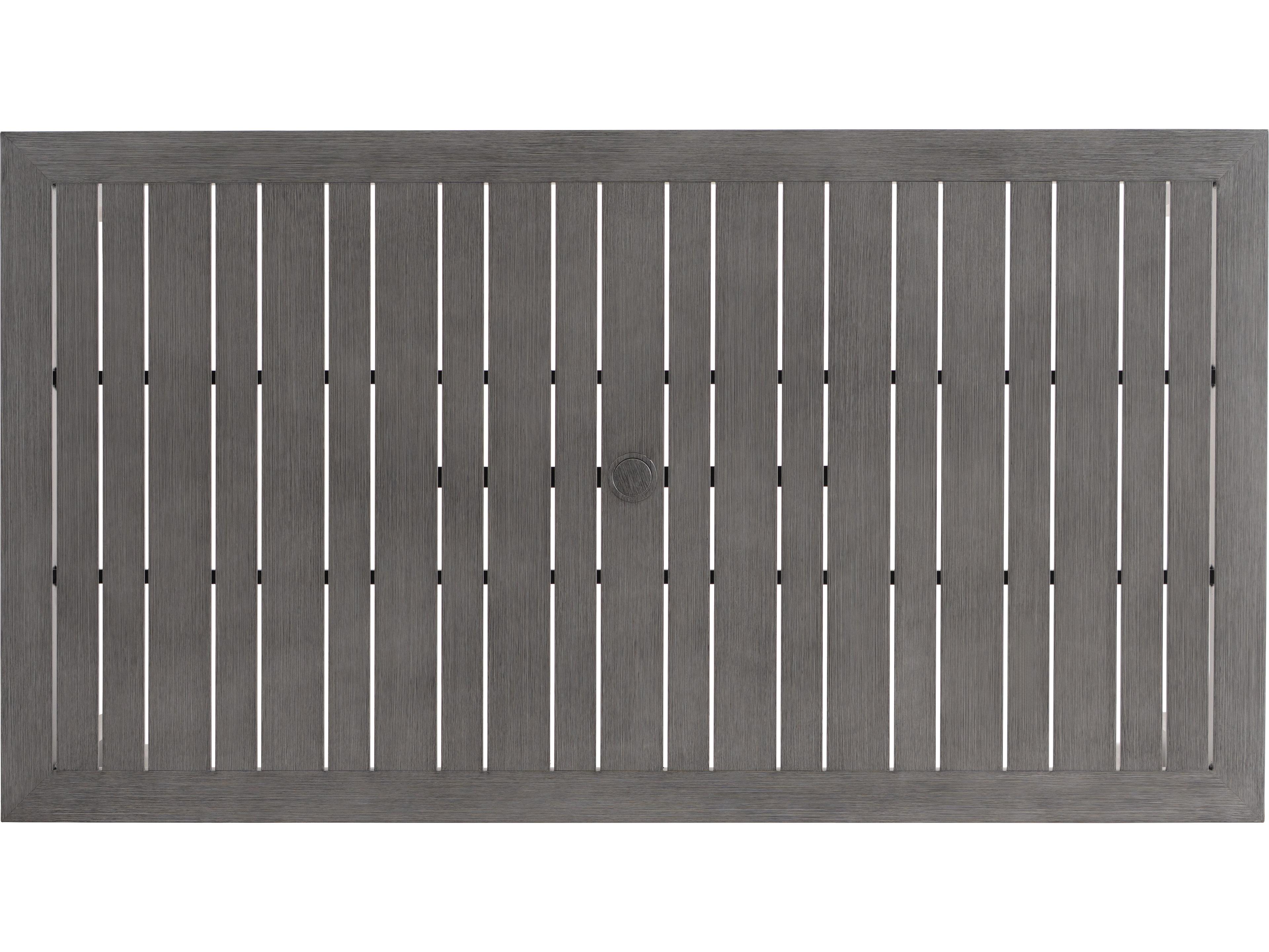 Ratana Canbria Tables Aluminum Rectangular Umbrella Hole Dining Table