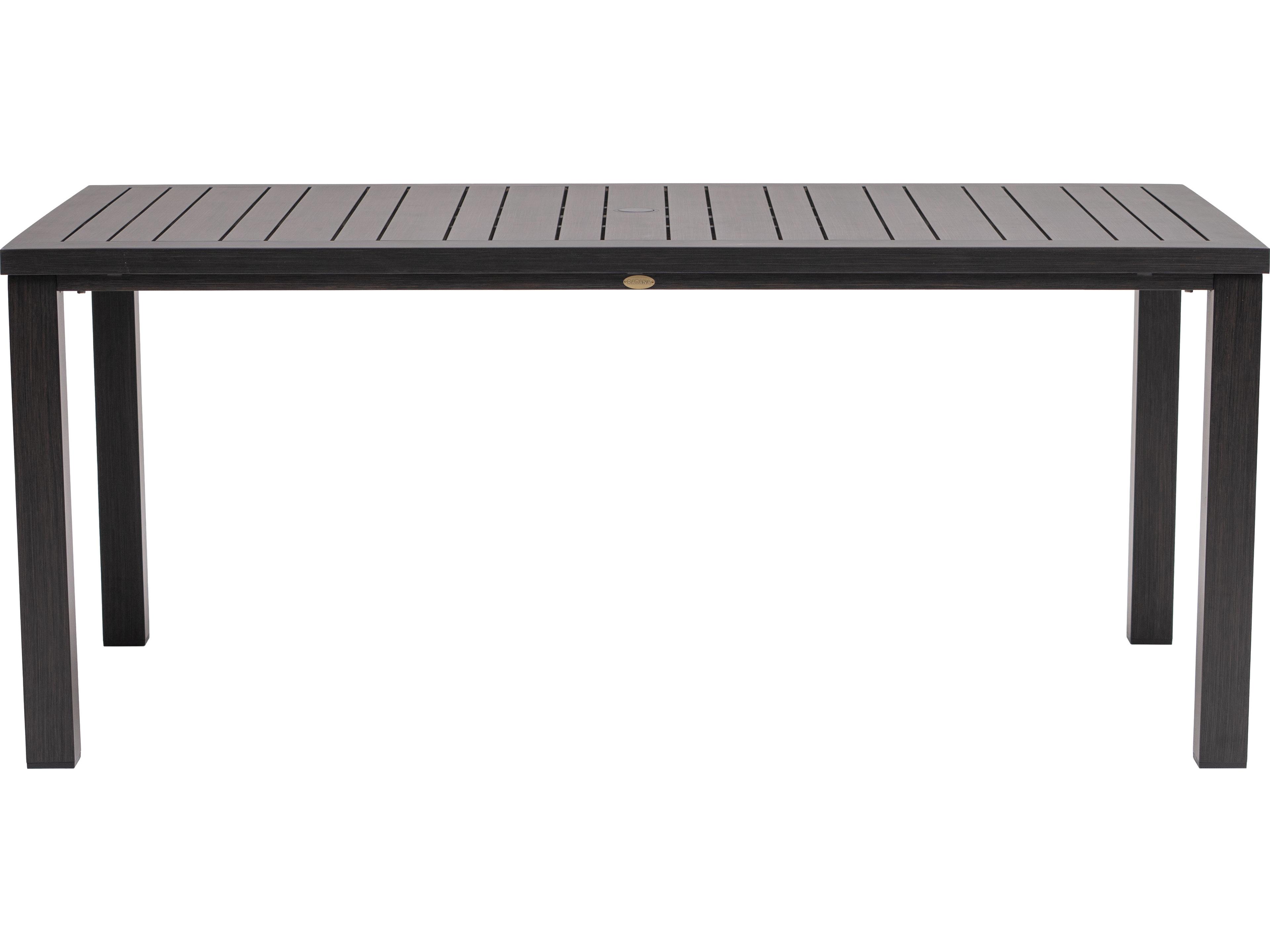 Ratana Canbria Tables Aluminum Rectangular Umbrella Hole Dining Table