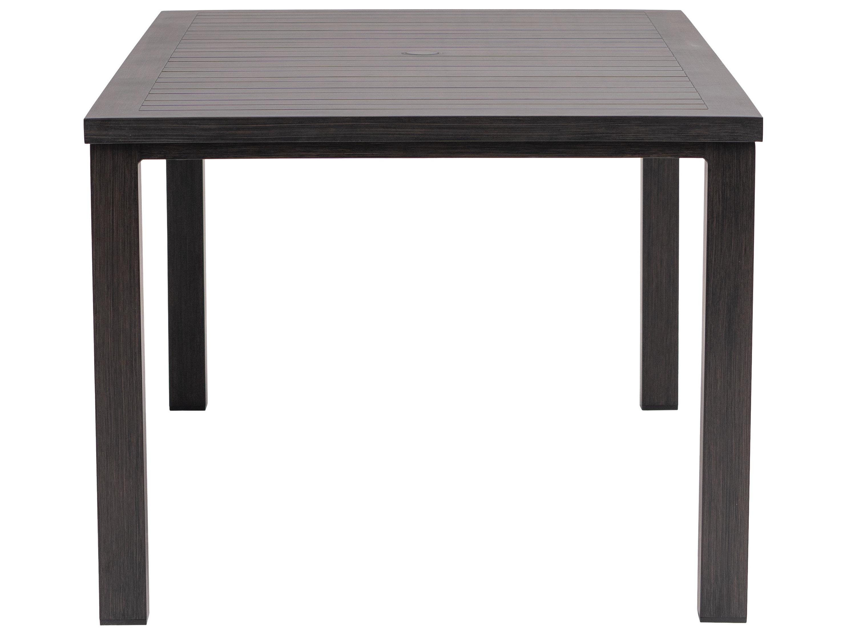 Ratana Canbria Tables Aluminum Rectangular Umbrella Hole Dining Table