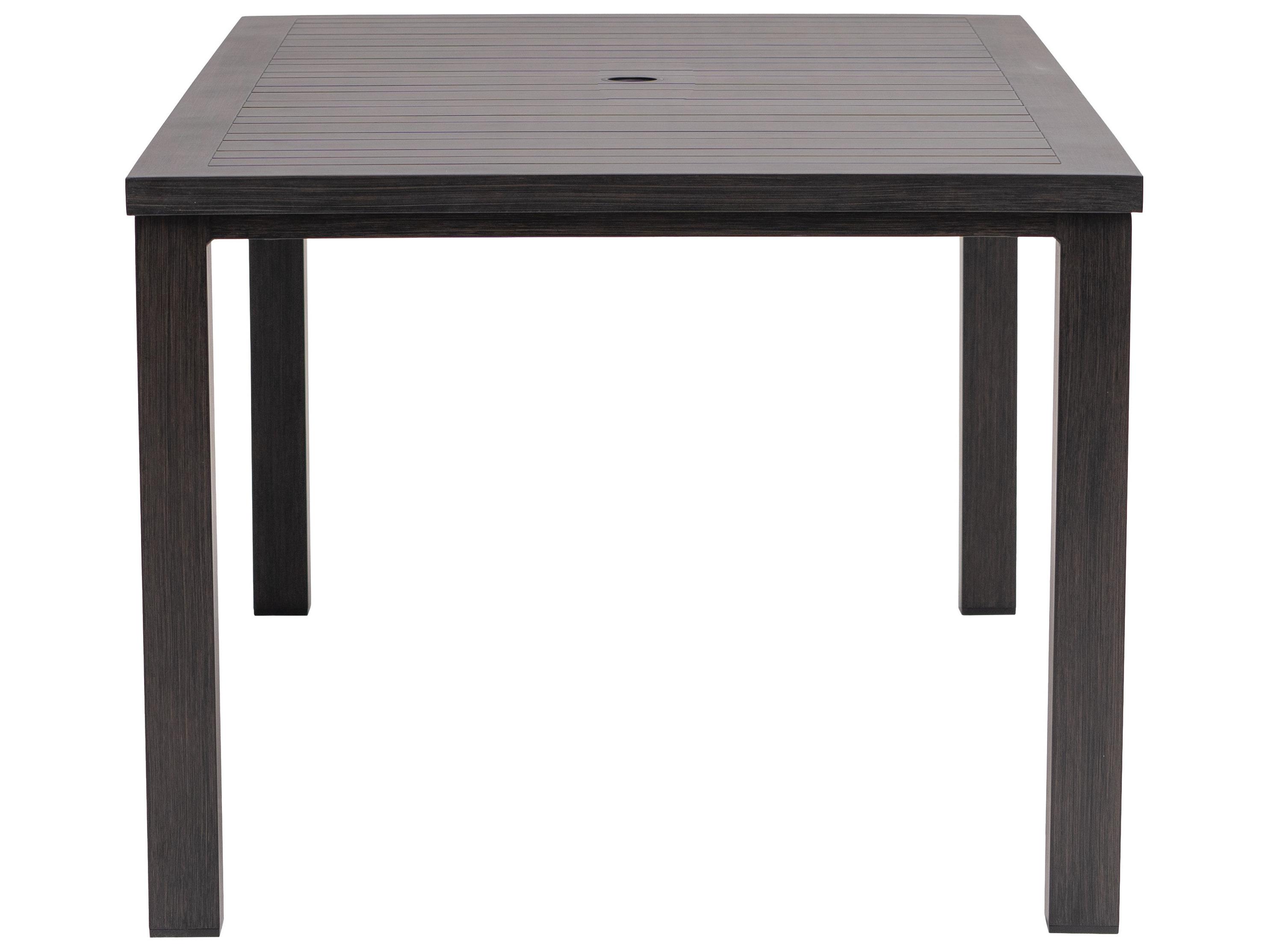 Ratana Canbria Tables Aluminum Rectangular Umbrella Hole Dining Table