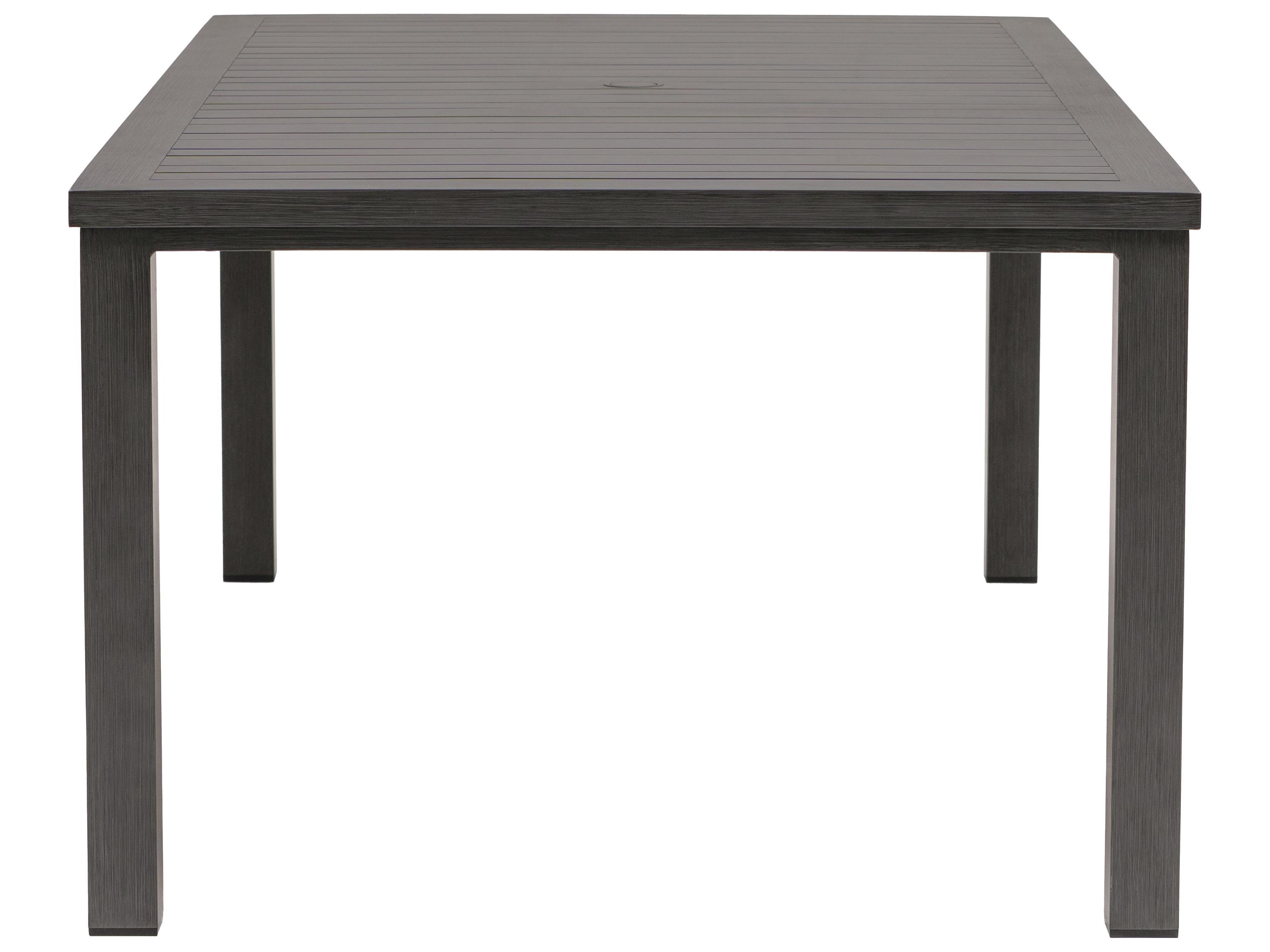 Ratana Canbria Tables Aluminum Rectangular Umbrella Hole Dining Table