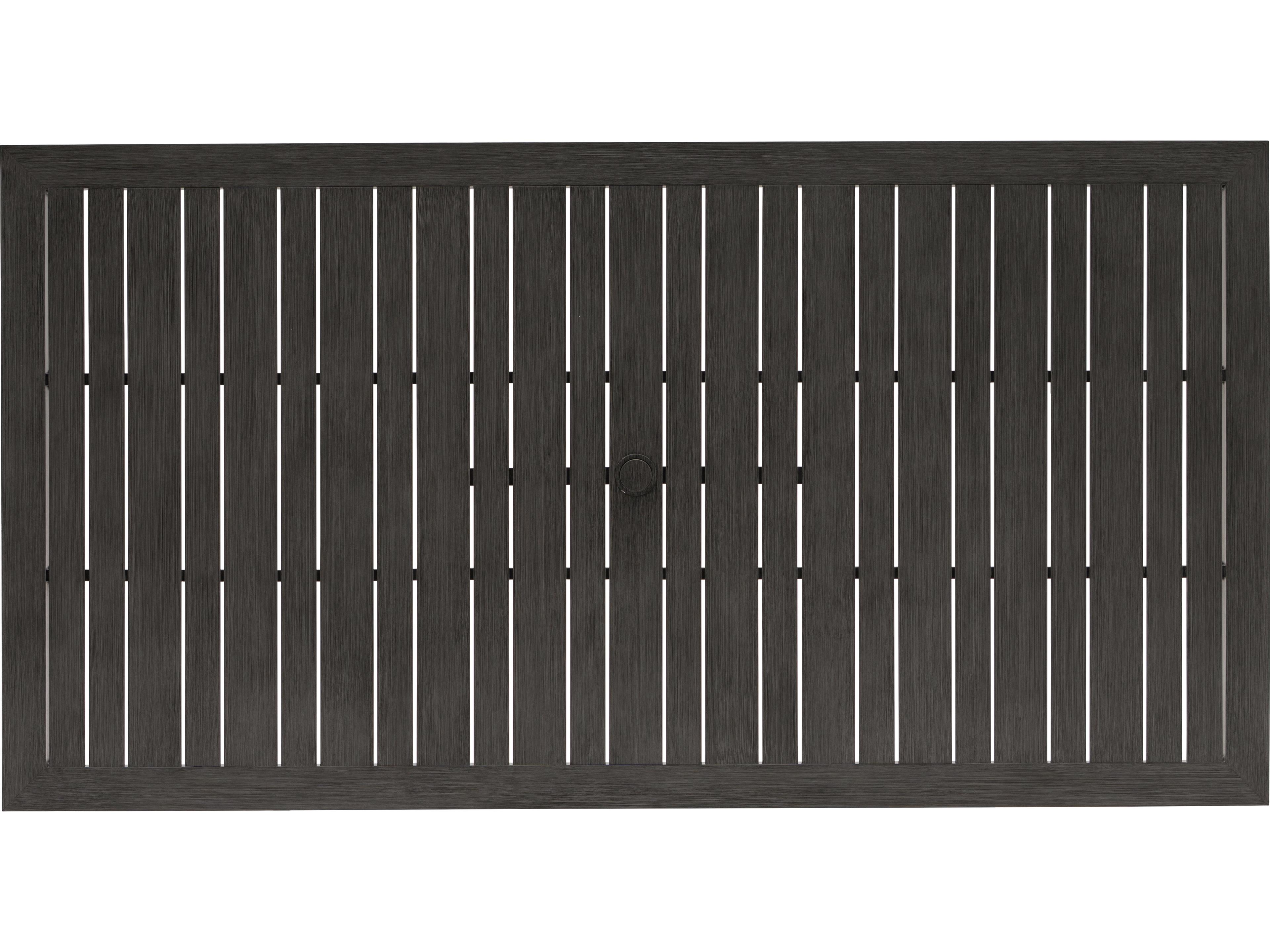 Ratana Canbria Tables Aluminum Rectangular Umbrella Hole Dining Table