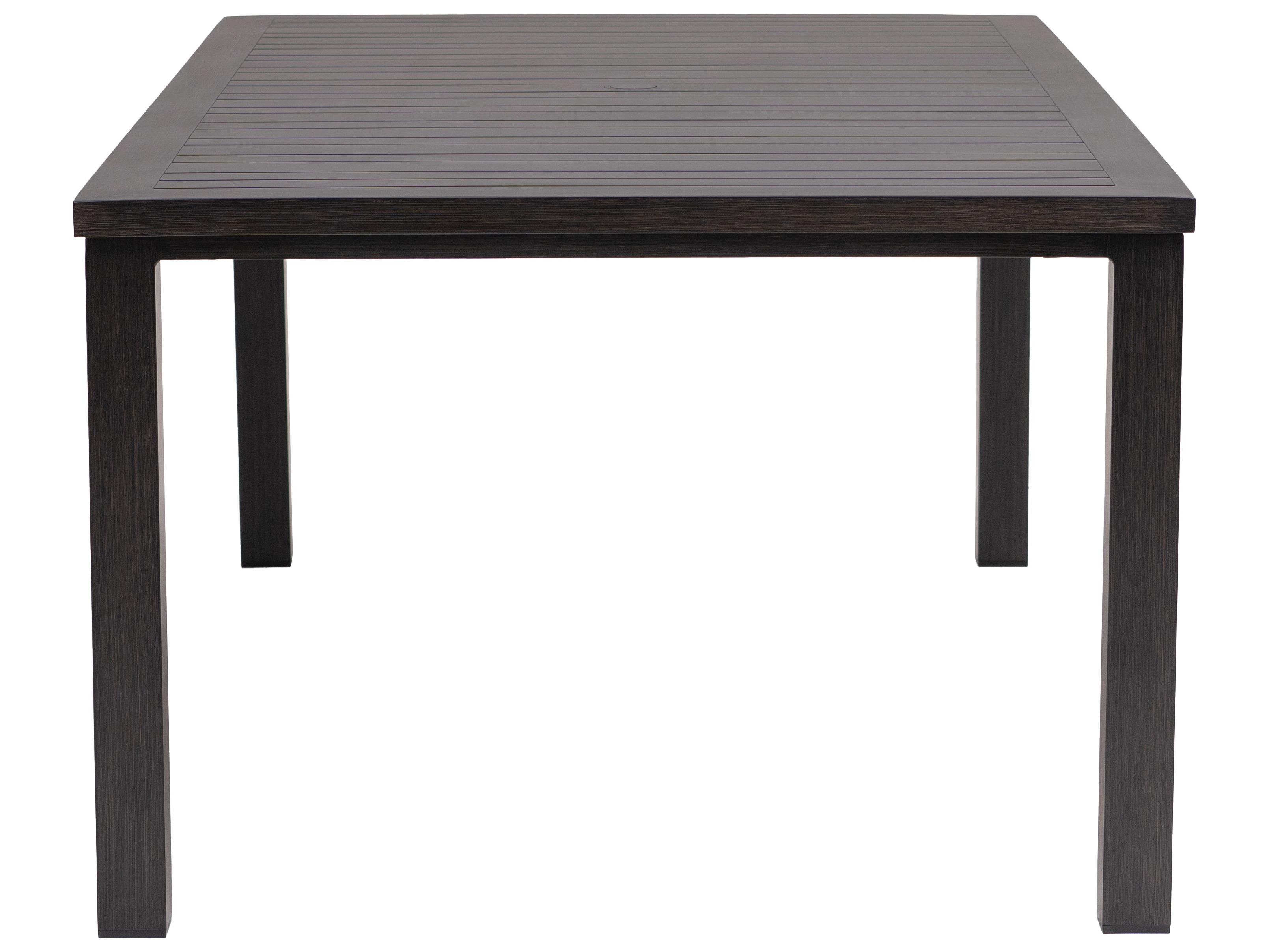 Ratana Canbria Tables Aluminum Rectangular Umbrella Hole Dining Table