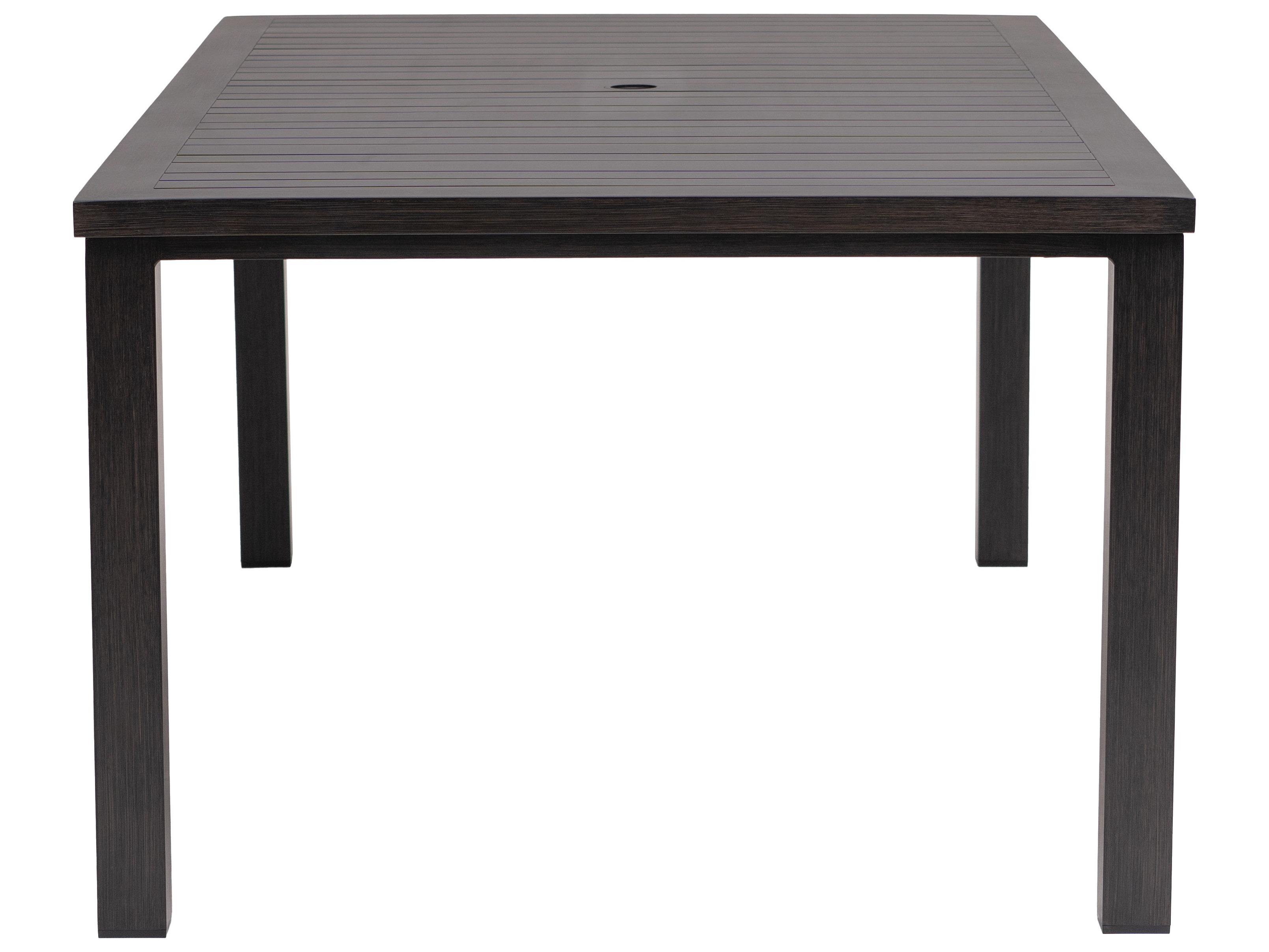 Ratana Canbria Tables Aluminum Rectangular Umbrella Hole Dining Table