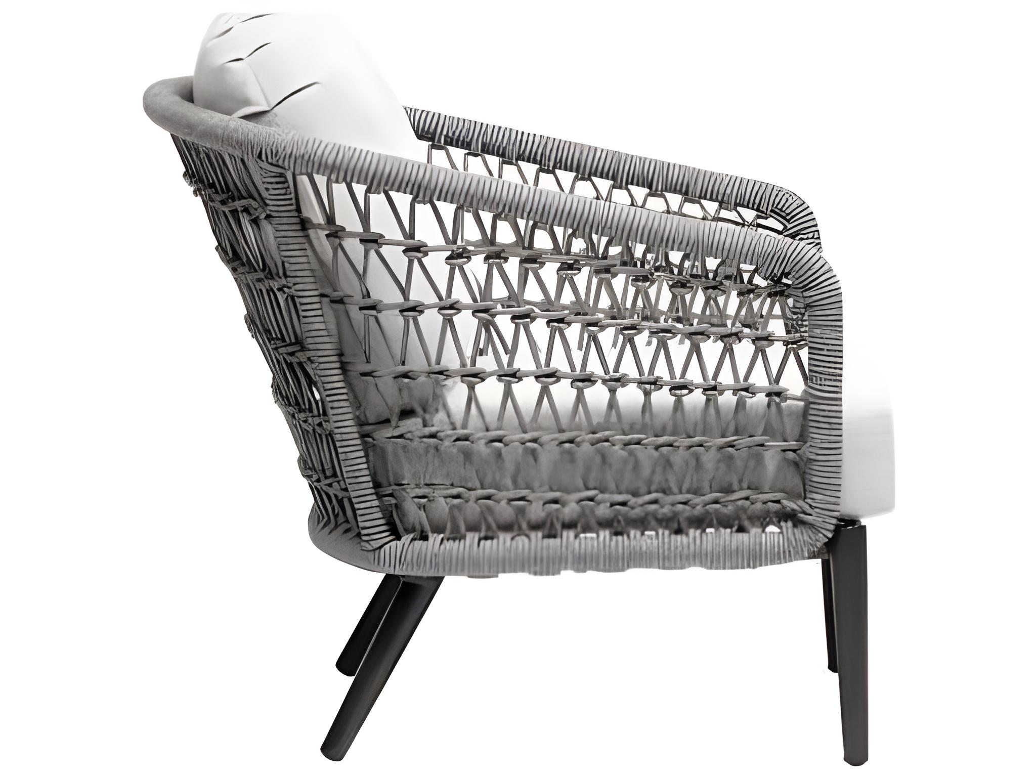 Ratana Poinciana Silver Ash Grey Aluminum Cushion Lounge Chair