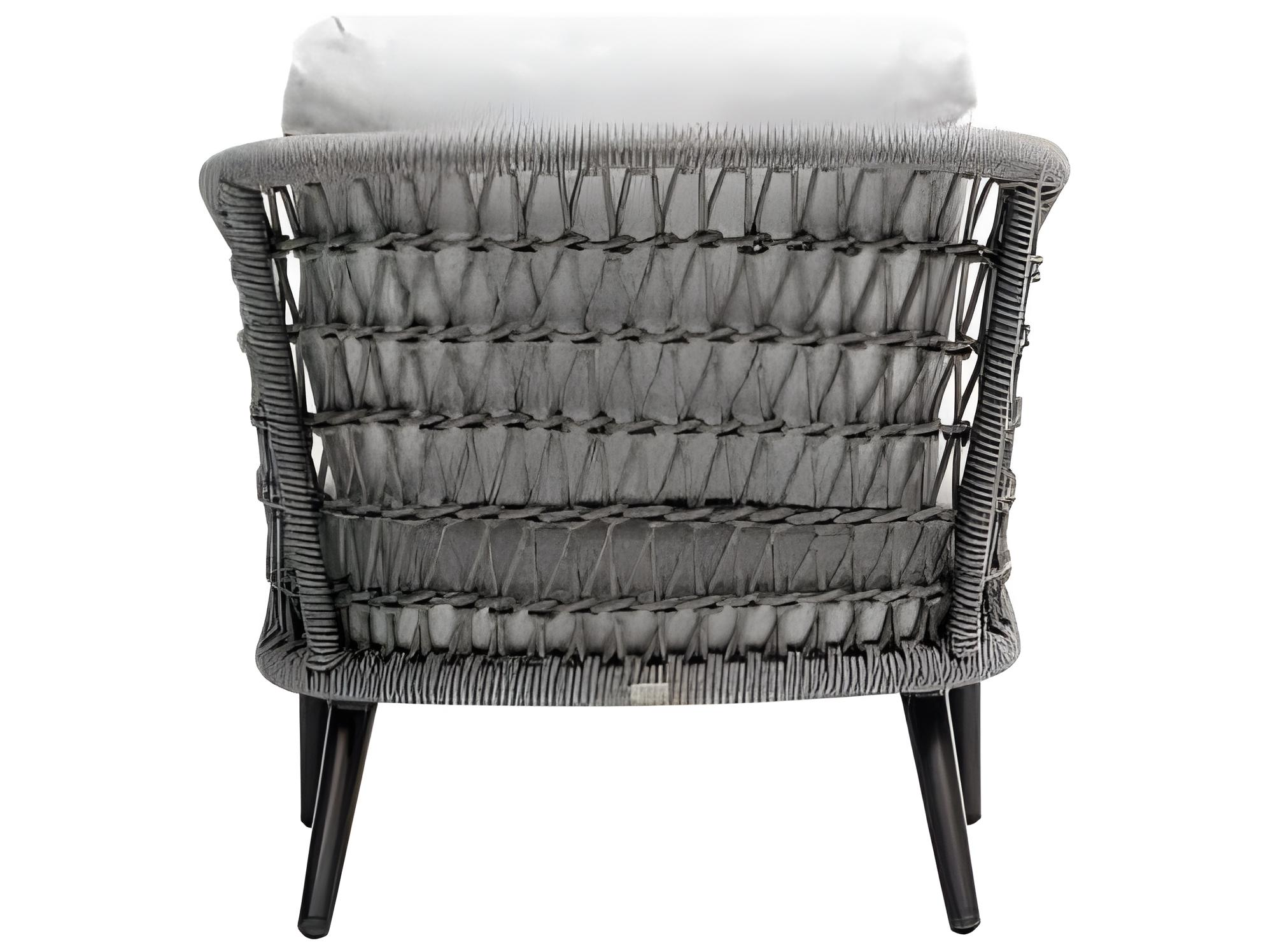 Ratana Poinciana Silver Ash Grey Aluminum Cushion Lounge Chair