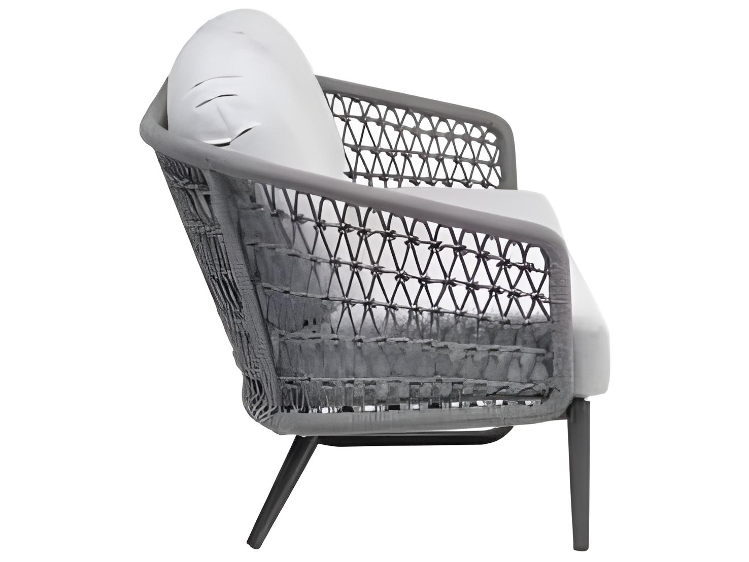 Ratana Poinciana Silver Ash Grey Aluminum Cushion Sofa