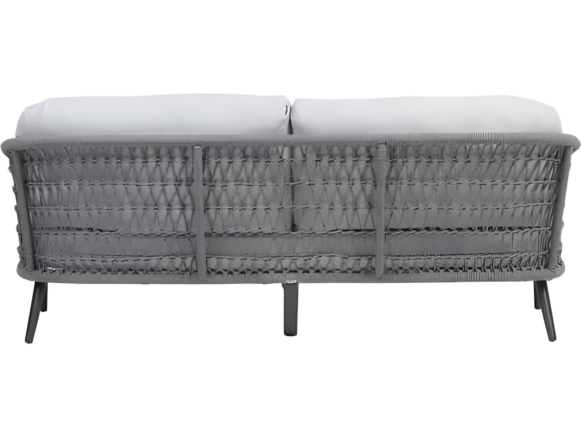 Ratana Poinciana Silver Ash Grey Aluminum Cushion Sofa