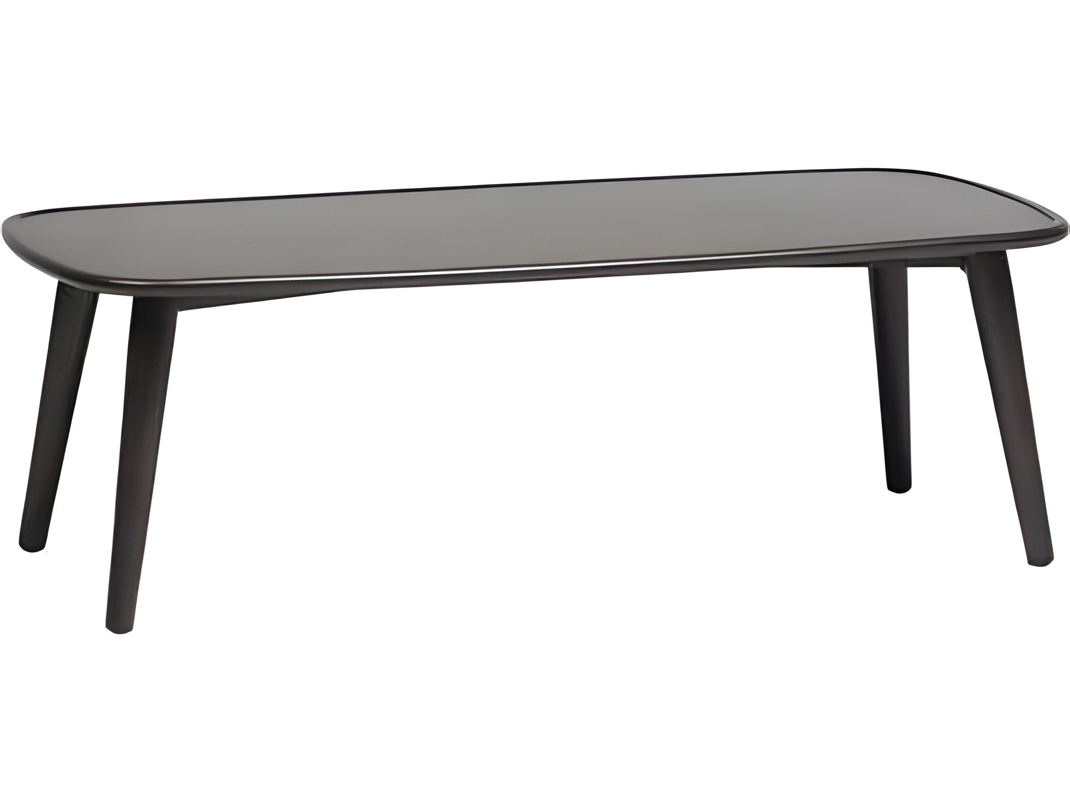 Ratana Poinciana Silver Ash Grey Aluminum Rectangular Coffee Table
